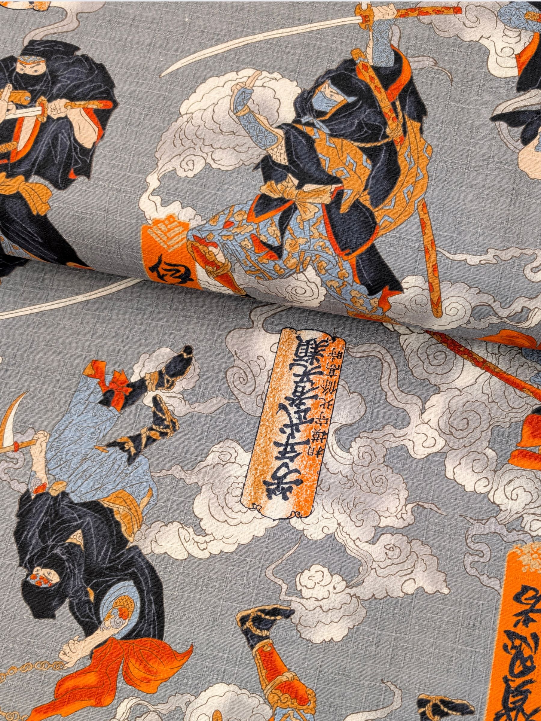 Hokkoh - Traditional Shinobi Cotton Dobby Fabric - Gray