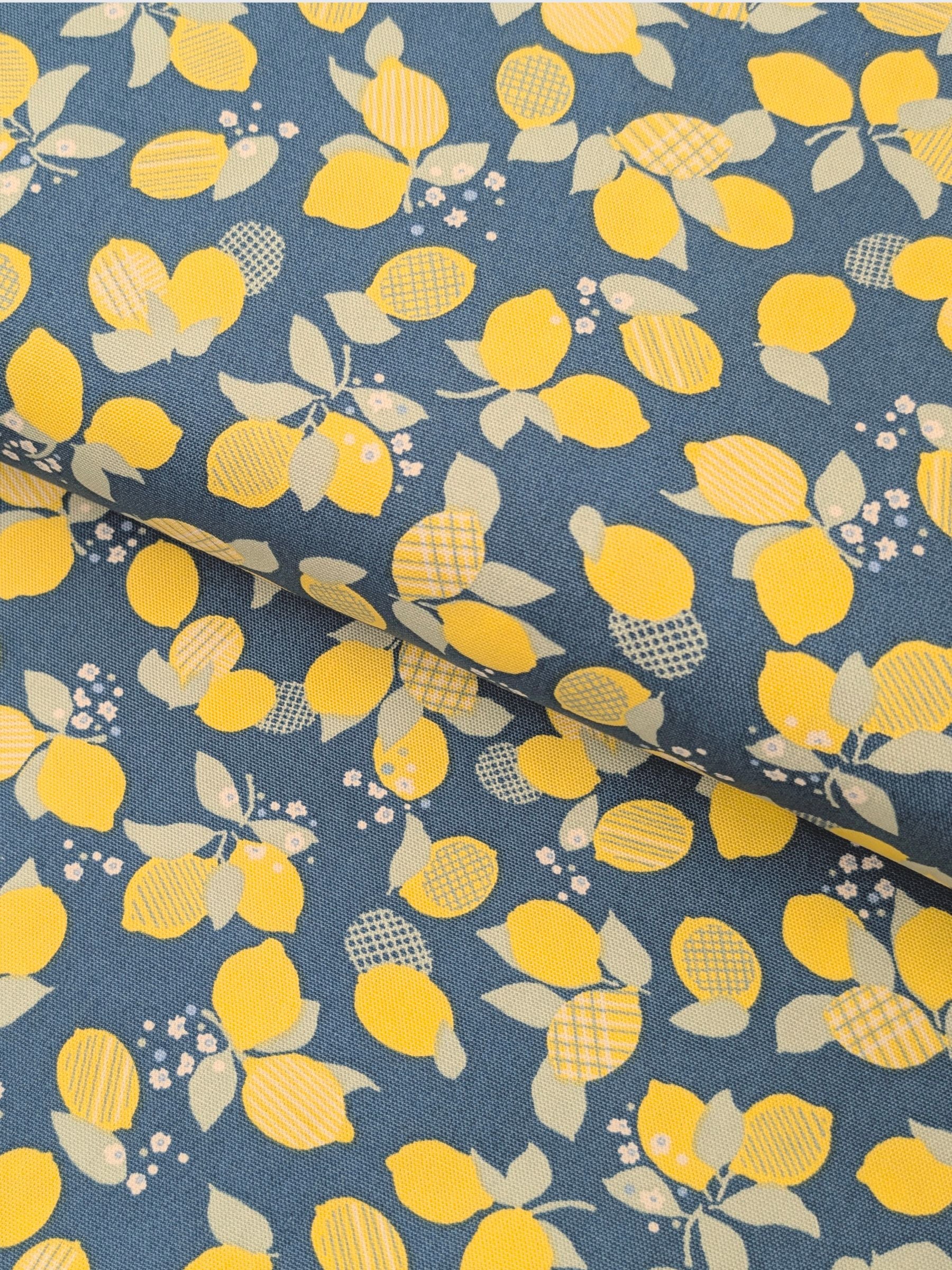 Koizumi - Lemon Bunches Cotton Oxford Fabric - Teal