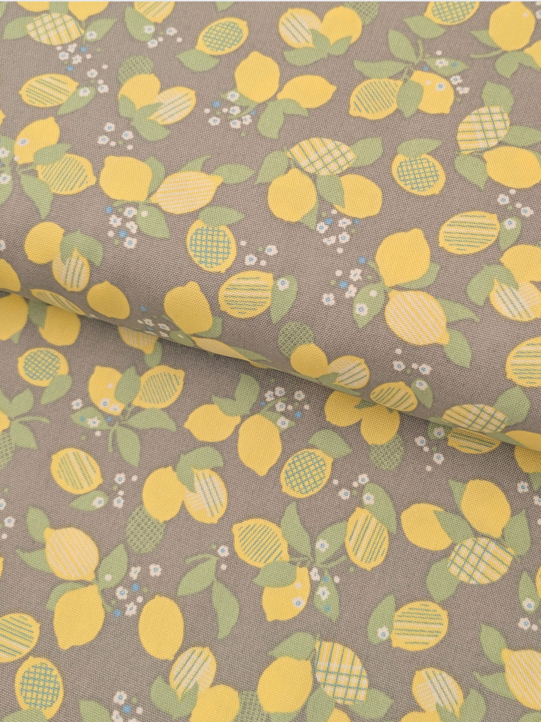 Koizumi - Lemon Bunches Cotton Oxford Fabric - Gray