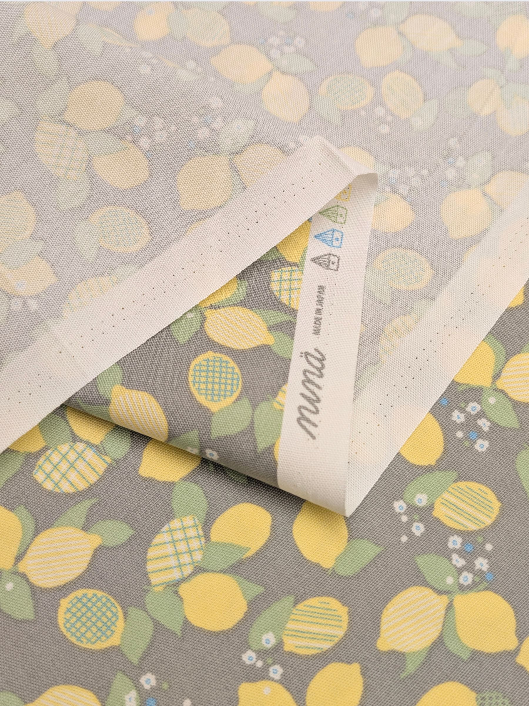Koizumi - Lemon Bunches Cotton Oxford Fabric - Gray
