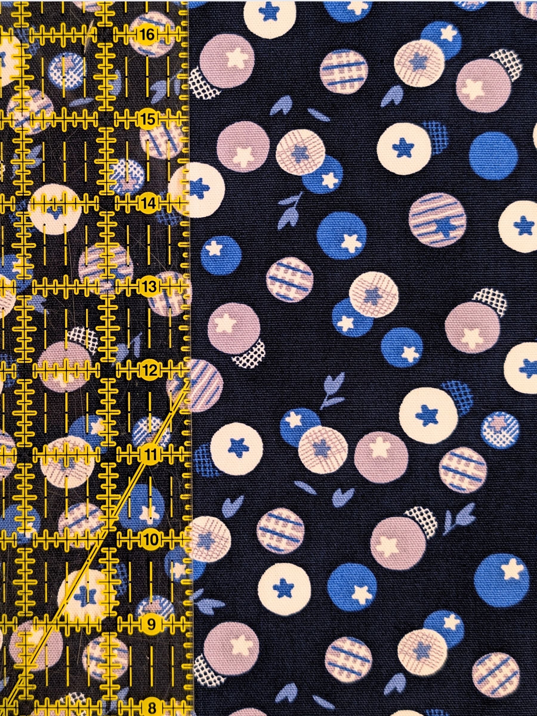 Koizumi - Summer Blueberries Cotton Oxford Fabric - Navy Blue