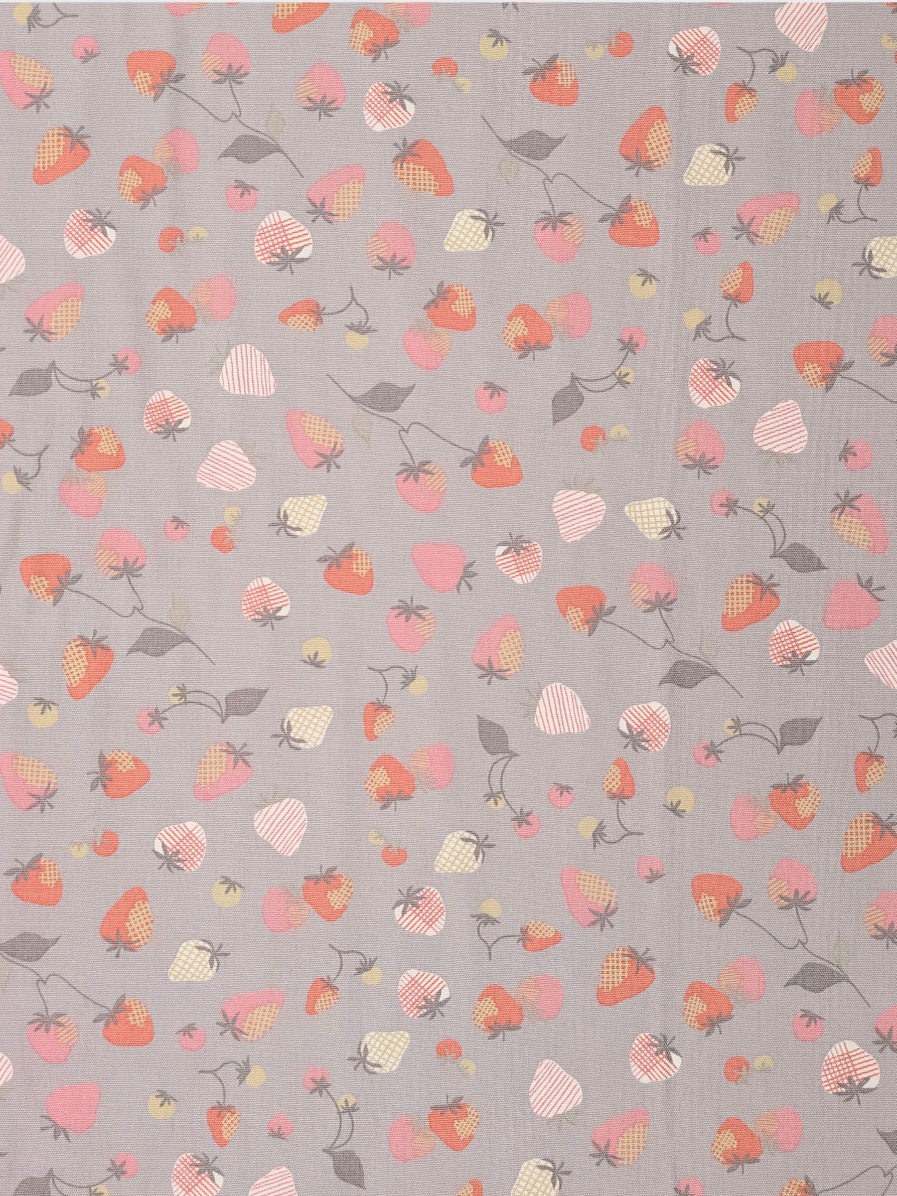 Koizumi - Summer Strawberries Cotton Oxford Fabric - Gray