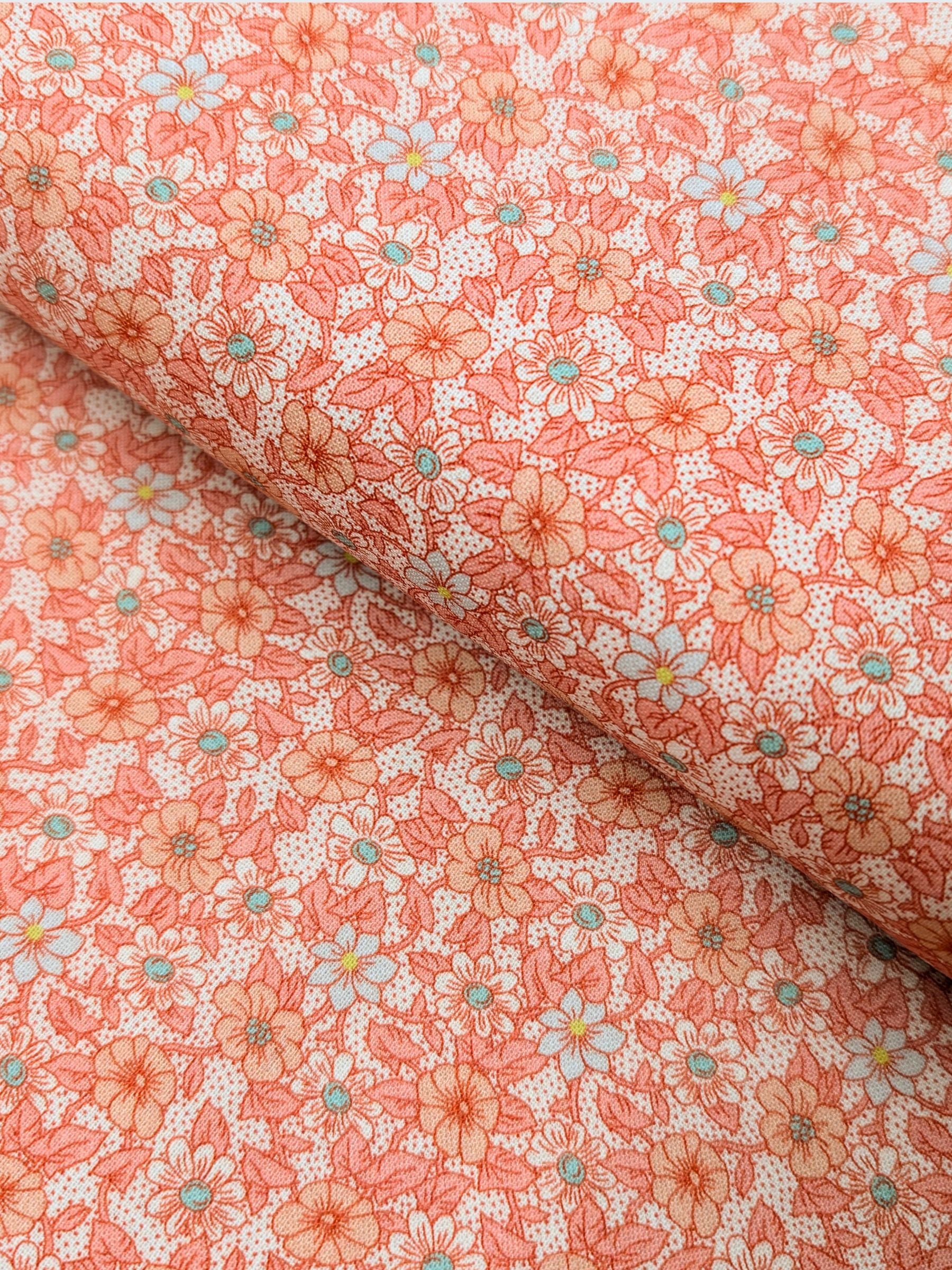 Textile Pantry - Tiny Flowers & Dots Cotton Sheeting Fabric - Pink