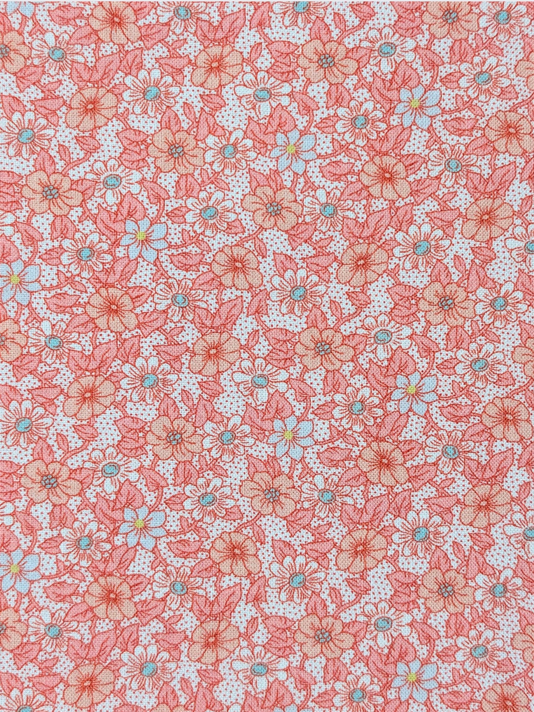 Textile Pantry - Tiny Flowers & Dots Cotton Sheeting Fabric - Pink