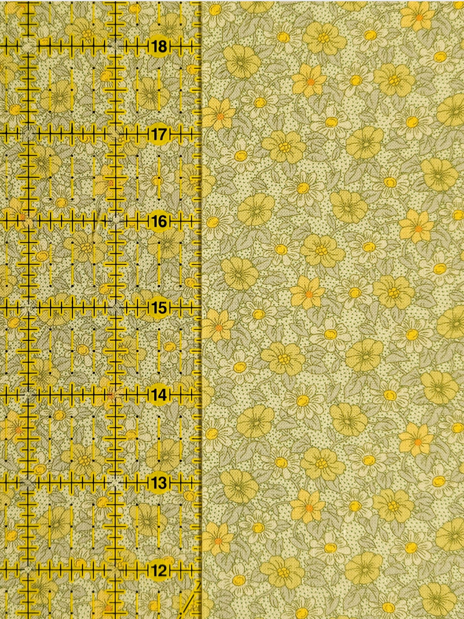 Textile Pantry - Tiny Flowers & Dots Cotton Sheeting Fabric - Green