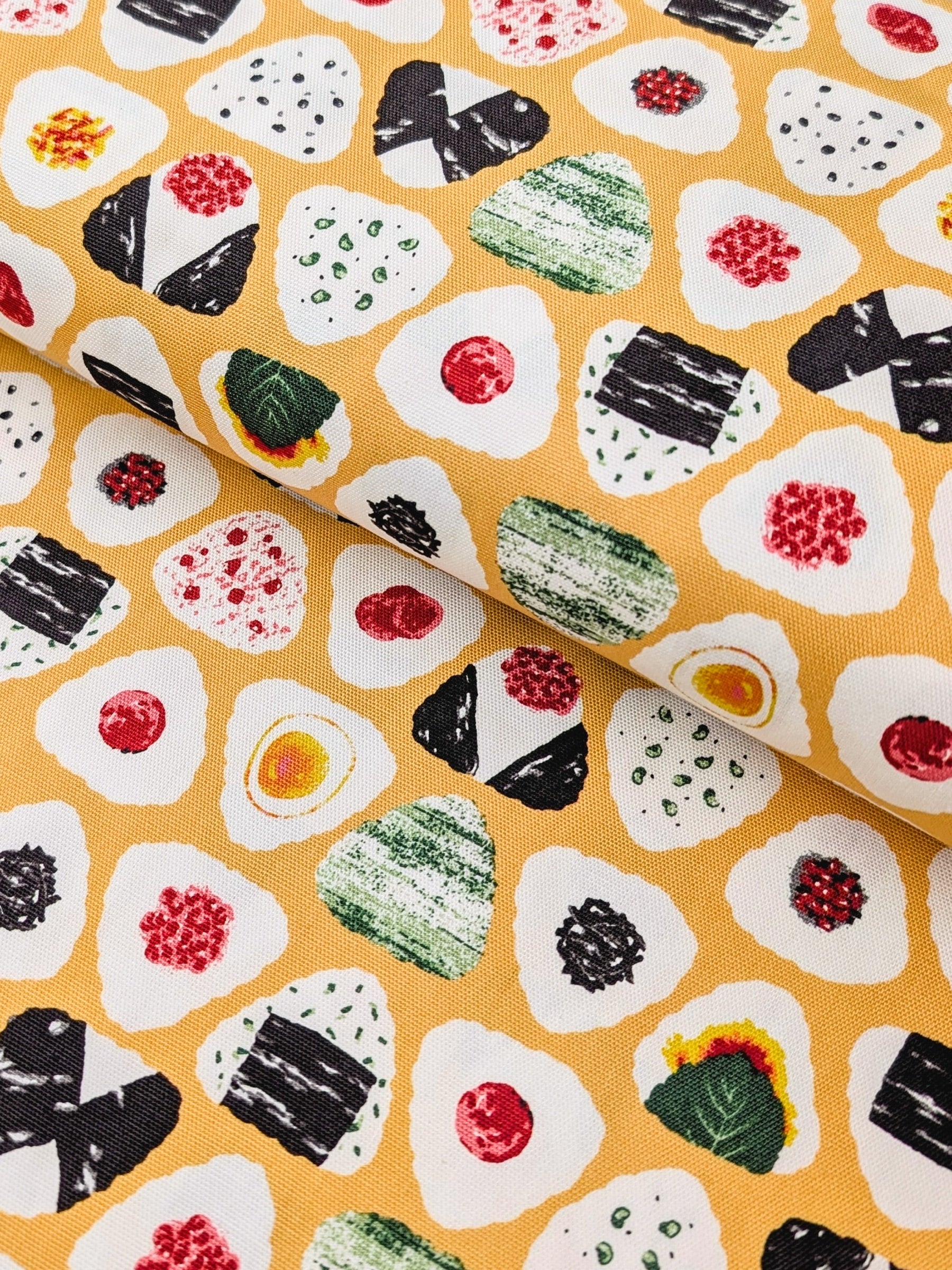 Asano - Onigiri Line Cotton Oxford Fabric - Yellow REMNANT
