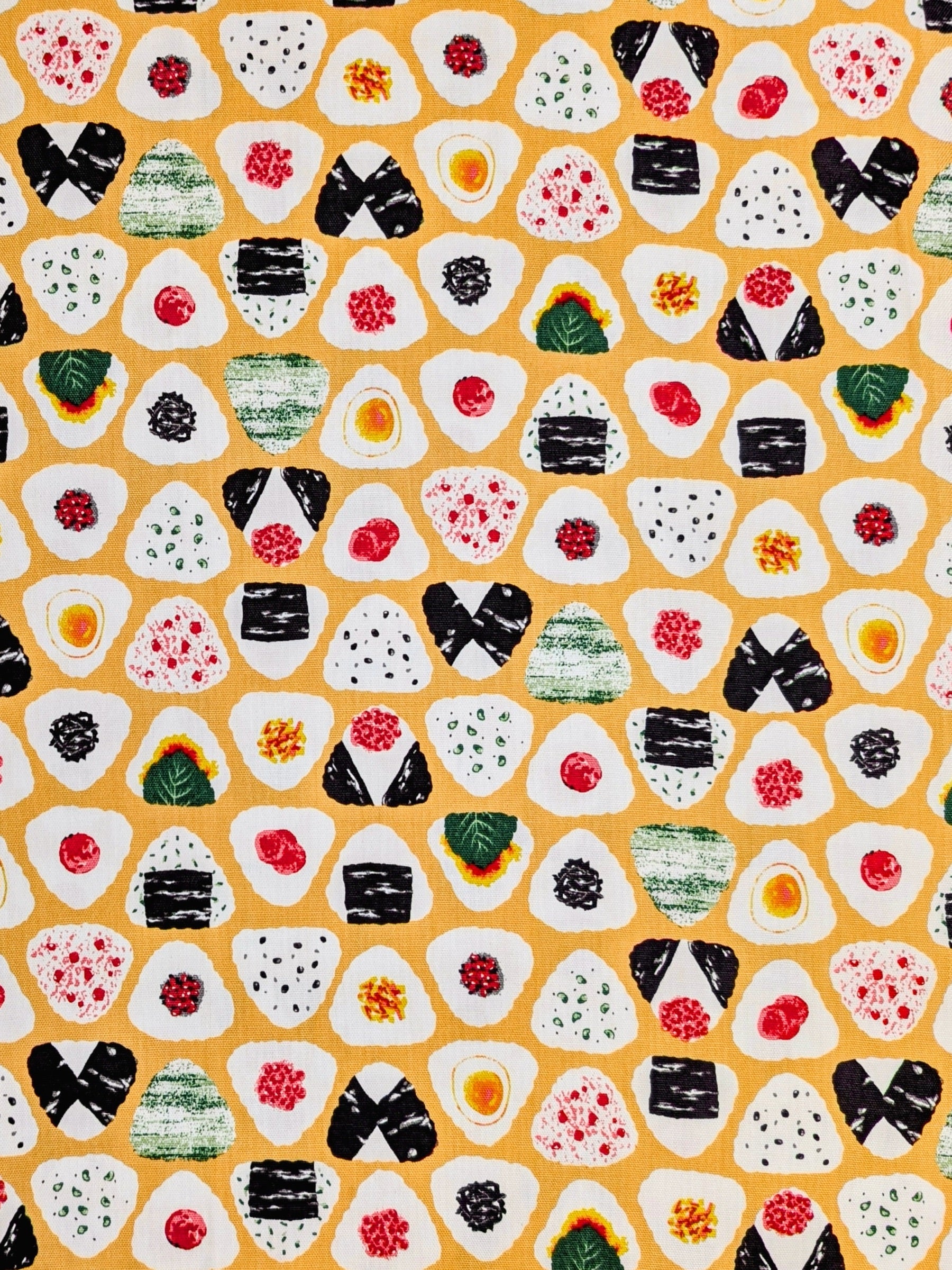 Asano - Onigiri Line Cotton Oxford Fabric - Yellow REMNANT