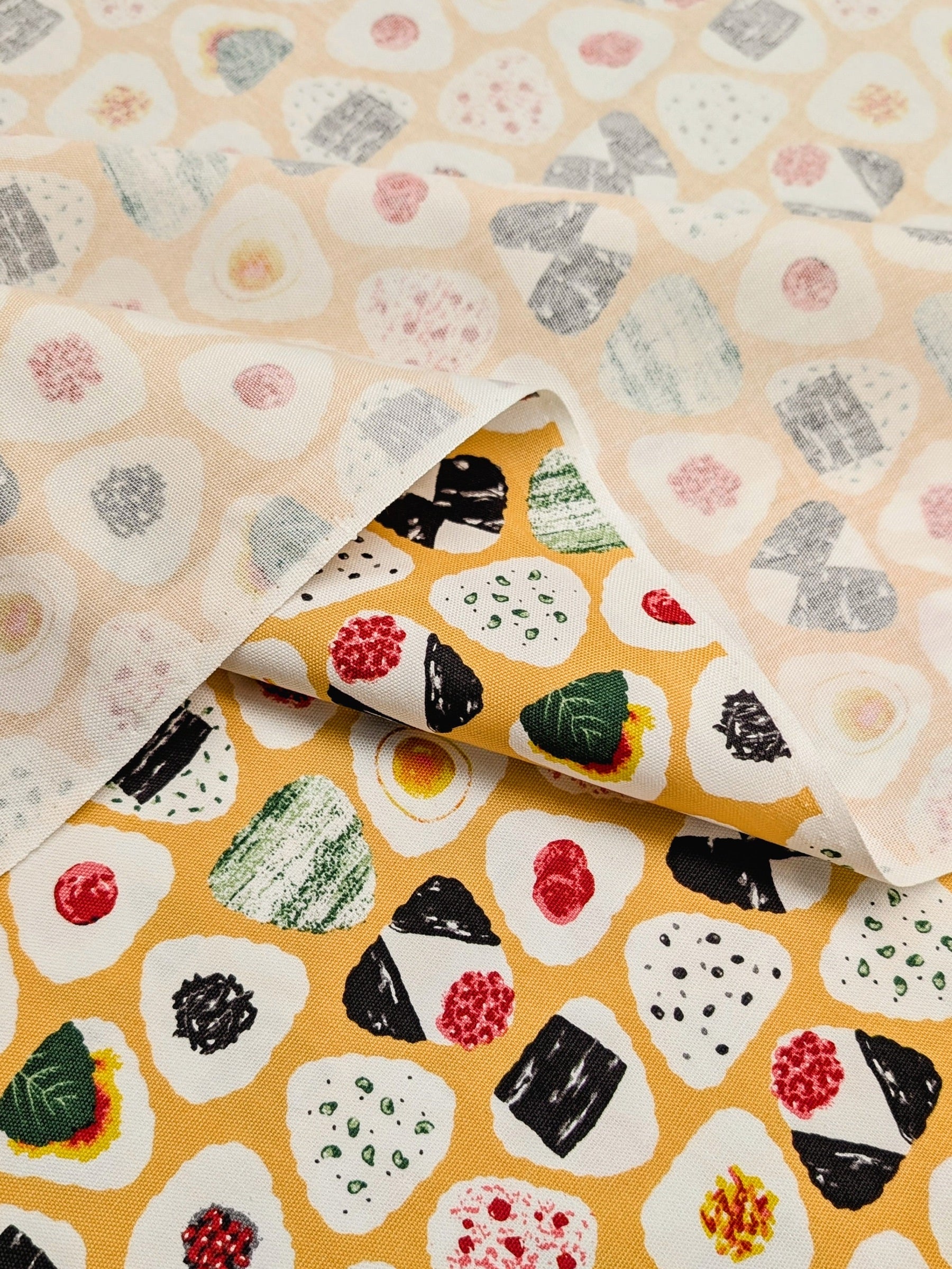 Asano - Onigiri Line Cotton Oxford Fabric - Yellow REMNANT