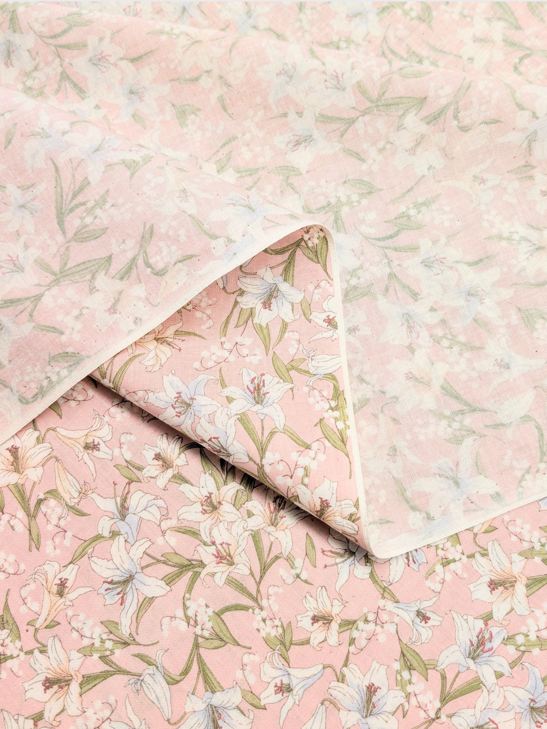 Sevenberry - Flowing Lillies Cotton Shirting Fabric - Pink
