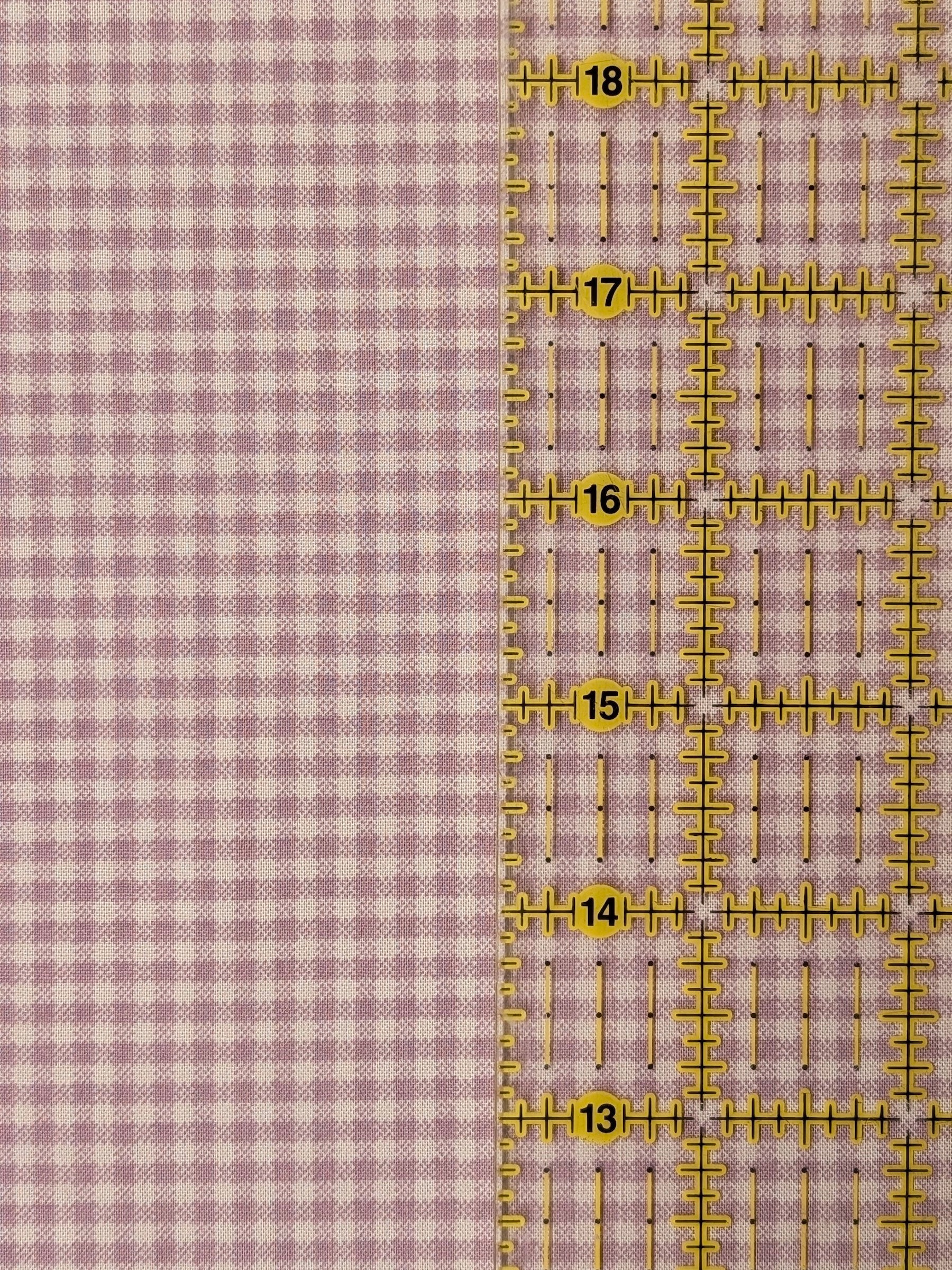 Yuwa - Small Scale Printed Gingham Shirting Cotton Fabric - Purple