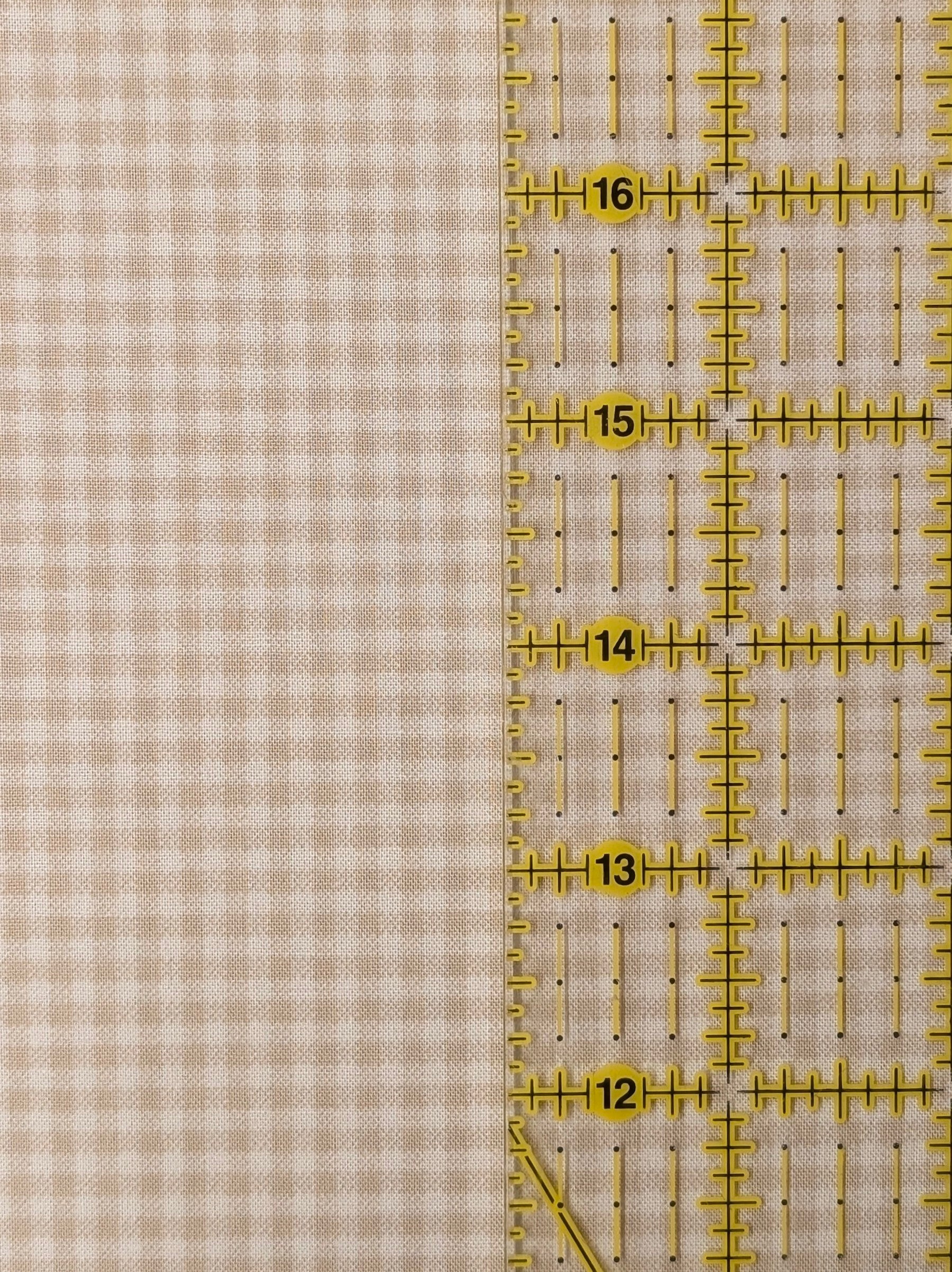 Yuwa - Small Scale Printed Gingham Shirting Cotton Fabric - Beige