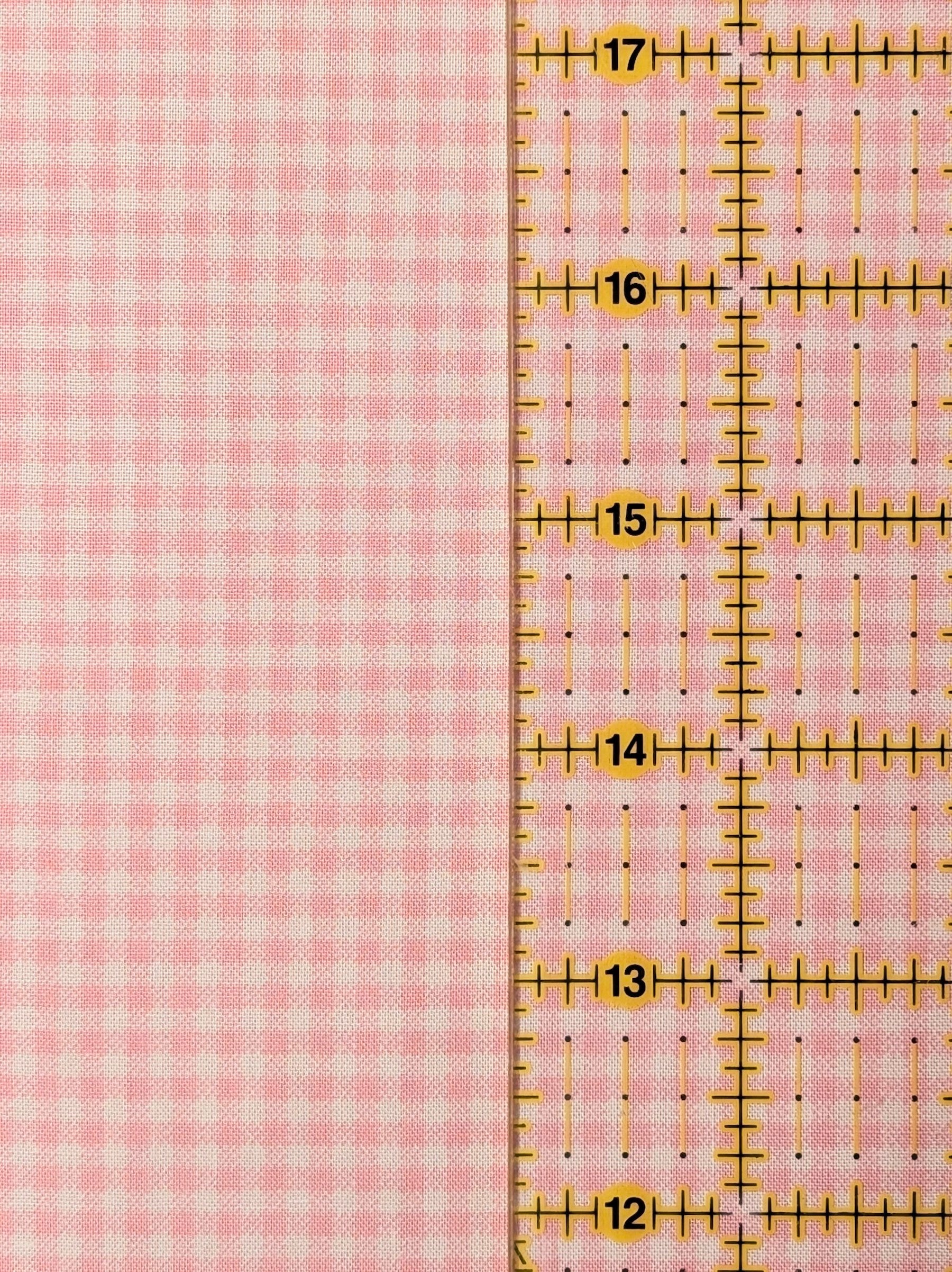 Yuwa - Small Scale Printed Gingham Shirting Cotton Fabric - Pink