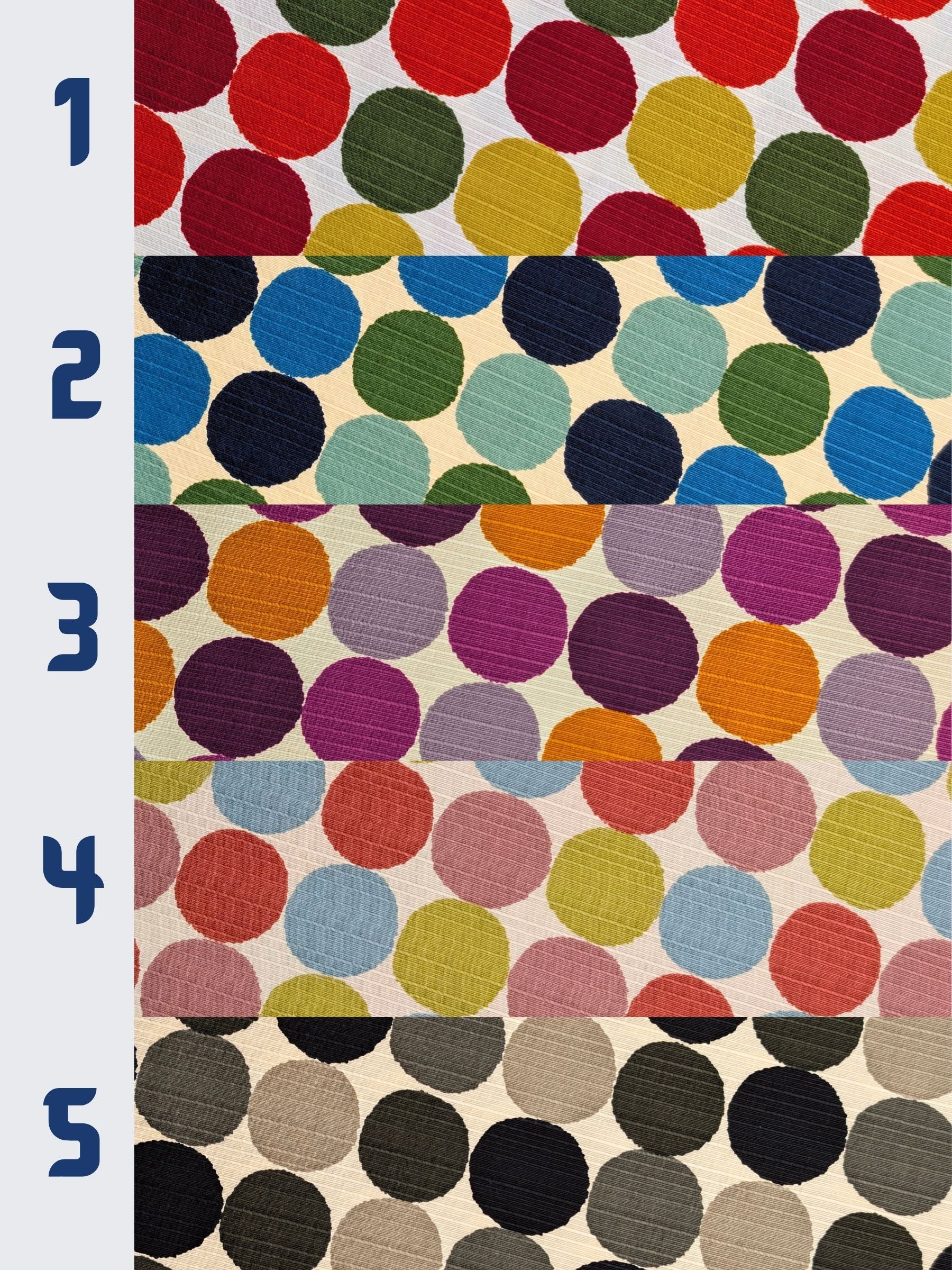 Sevenberry - Circles Cotton Shantung Fabric - Pink Red Green & Blue