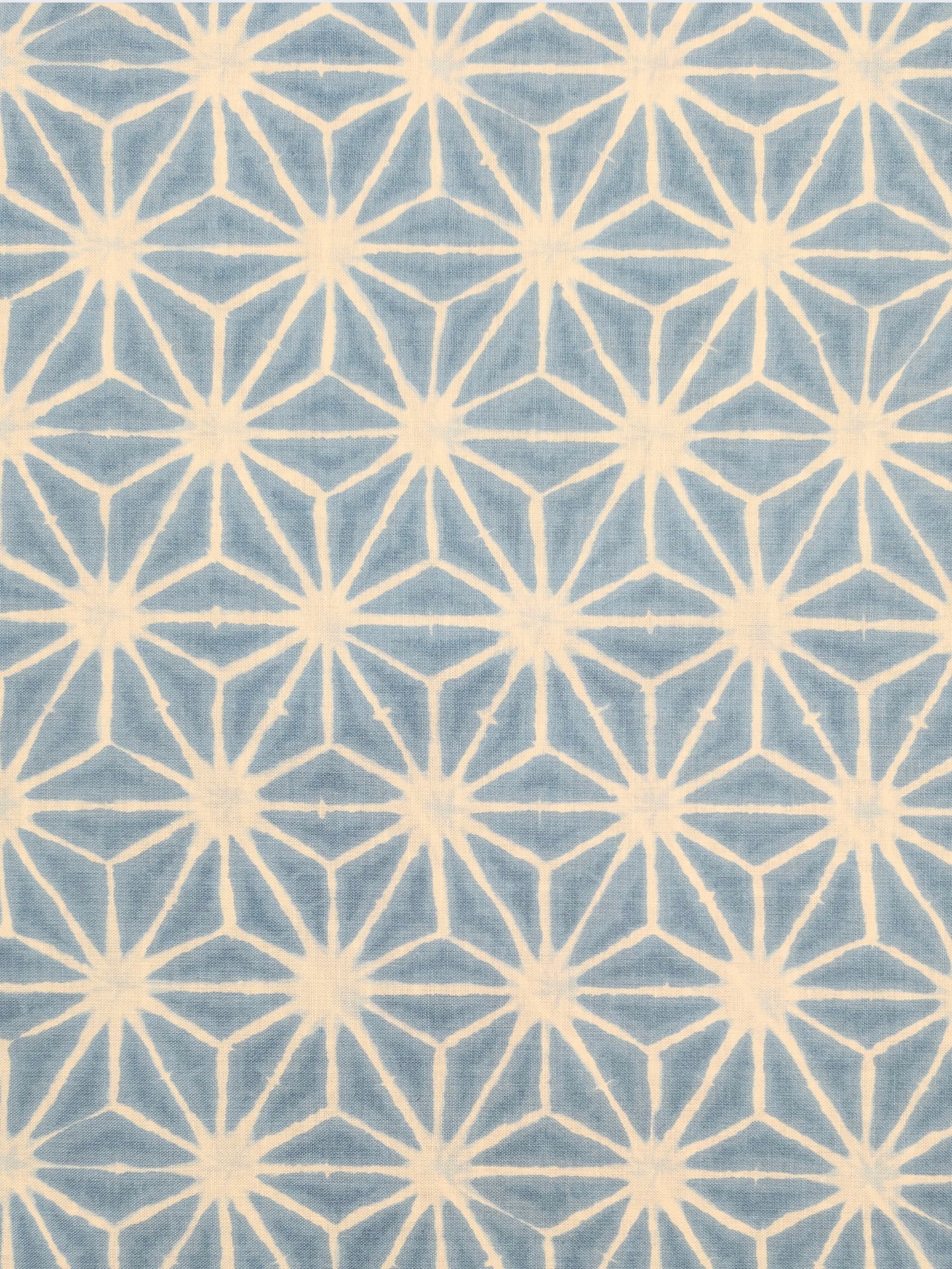 Sevenberry - Asanoha Shibori Printed Cotton Sheeting Fabric - Light Blue & White
