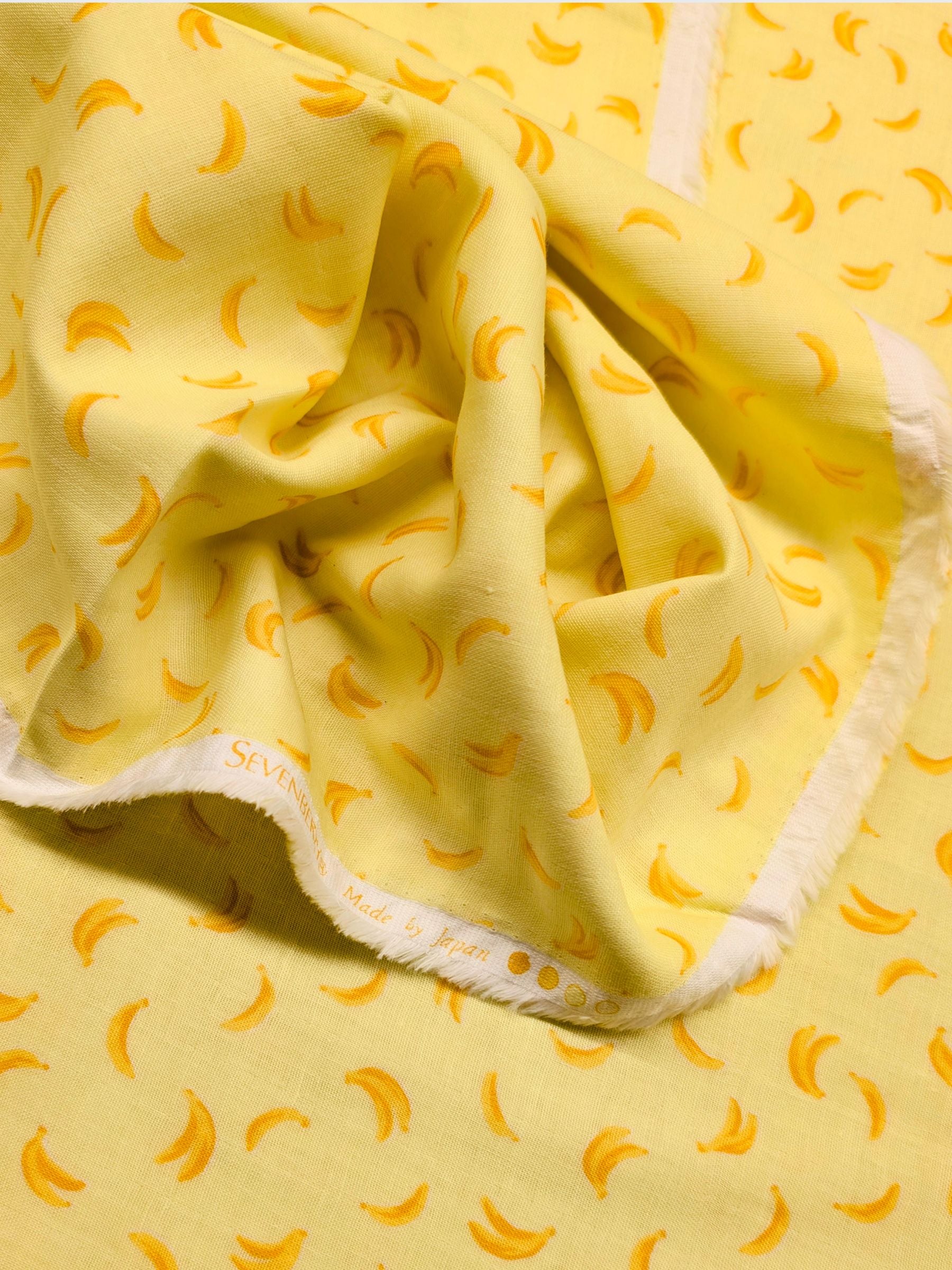 Sevenberry - Little Bananas Cotton Double Gauze Fabric - Yellow