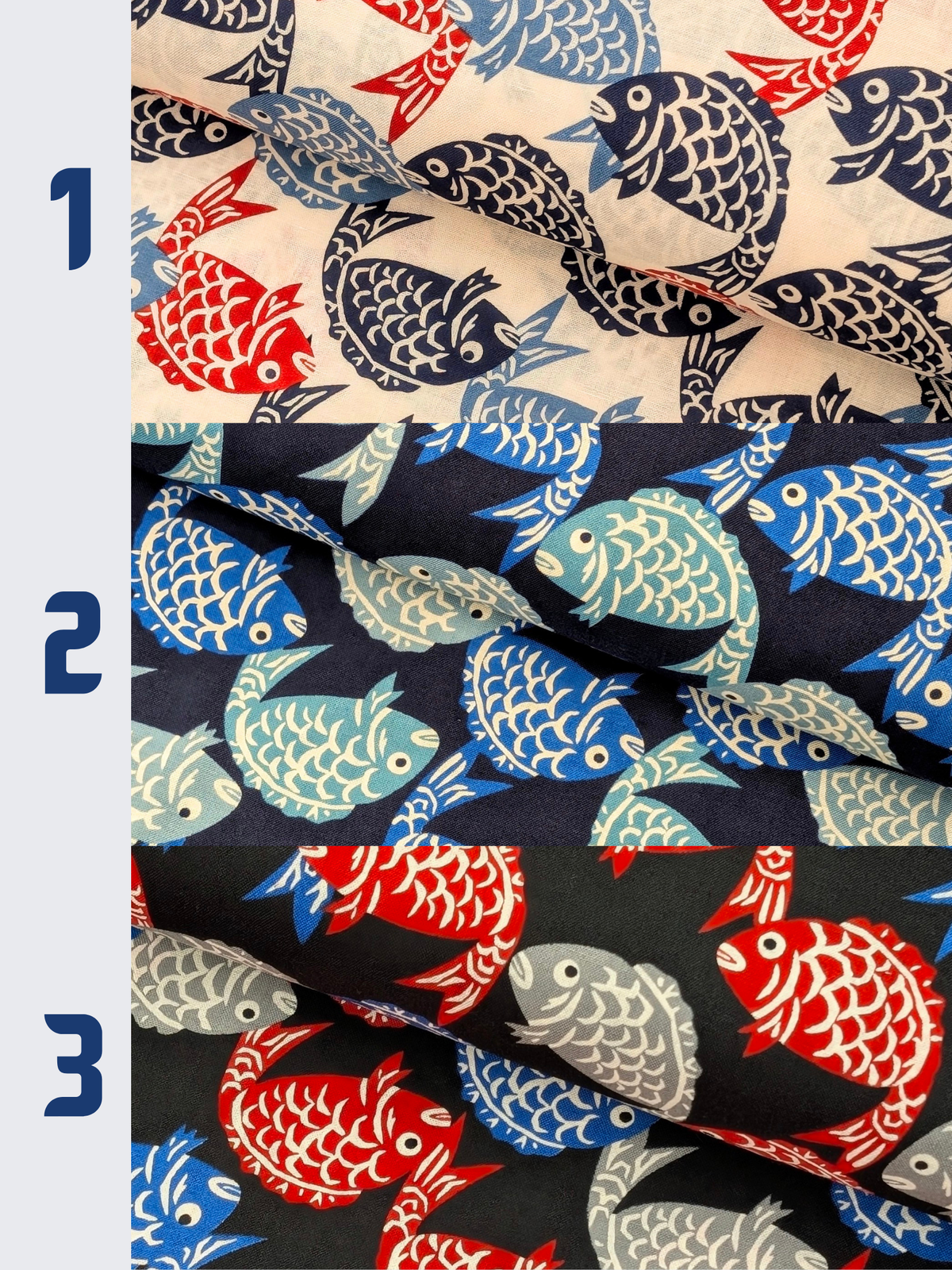 Sevenberry - Fish Block Print Cotton Shirting Fabric - Off-White