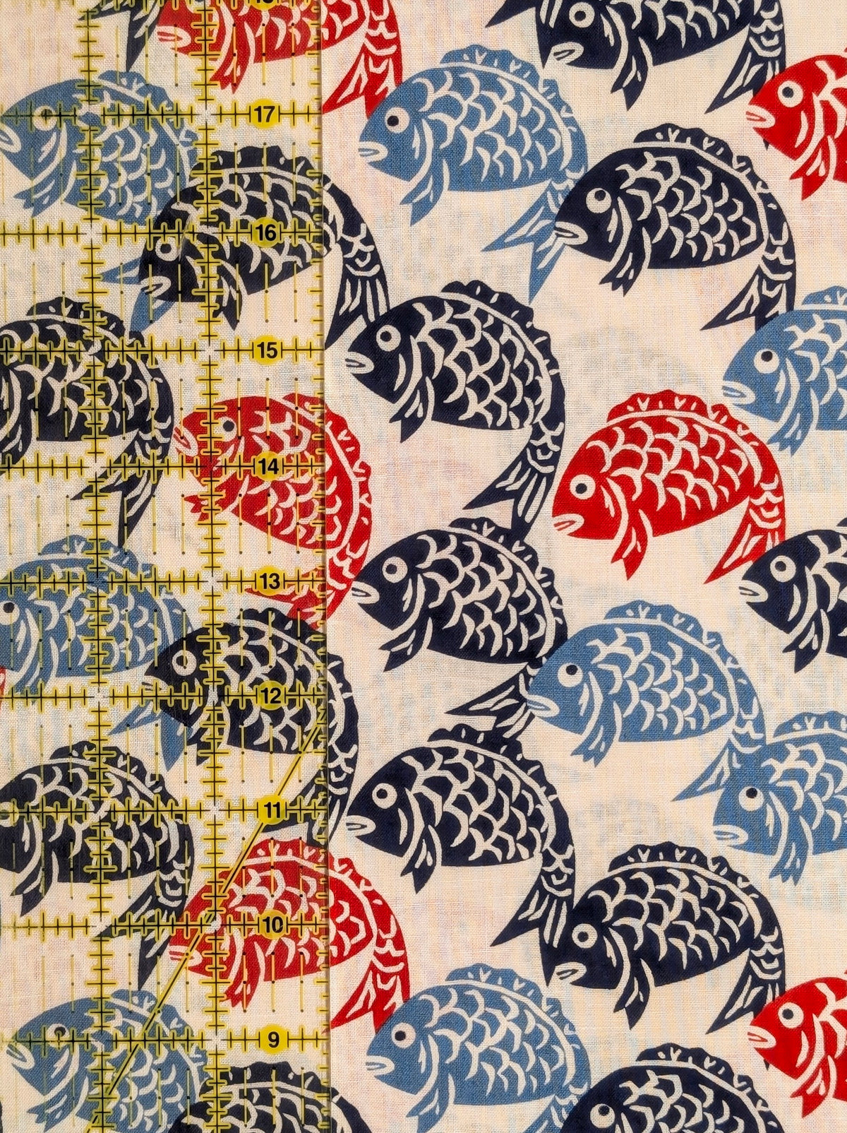 Sevenberry - Fish Block Print Cotton Shirting Fabric - Off-White