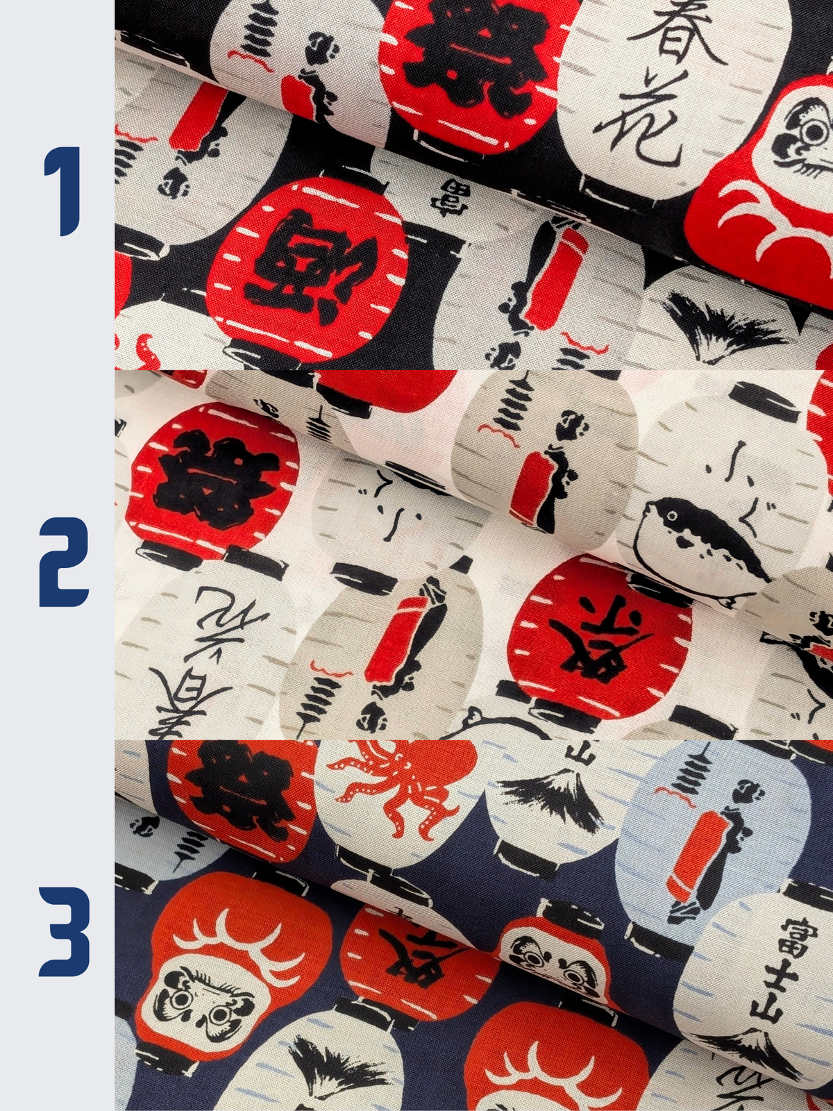 Sevenberry - Daruma Lantern Block Print Cotton Shirting Fabric - White