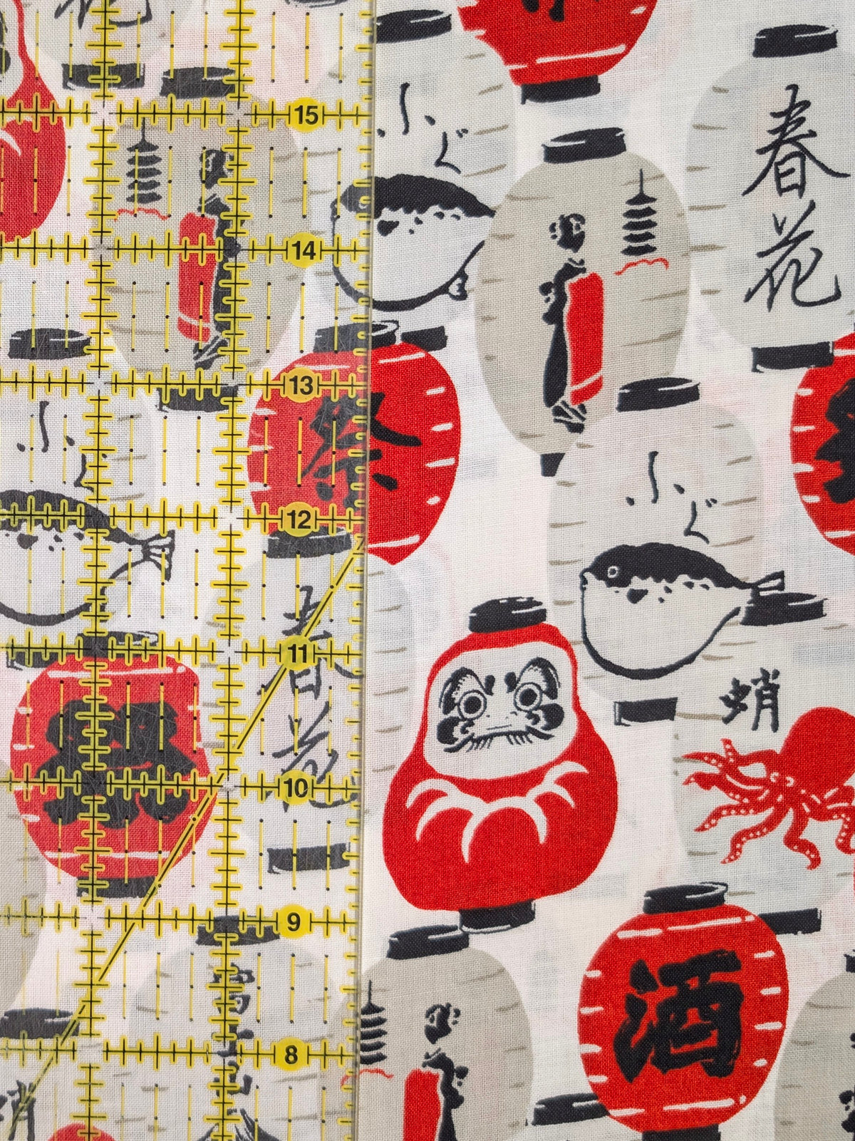 Sevenberry - Daruma Lantern Block Print Cotton Shirting Fabric - White
