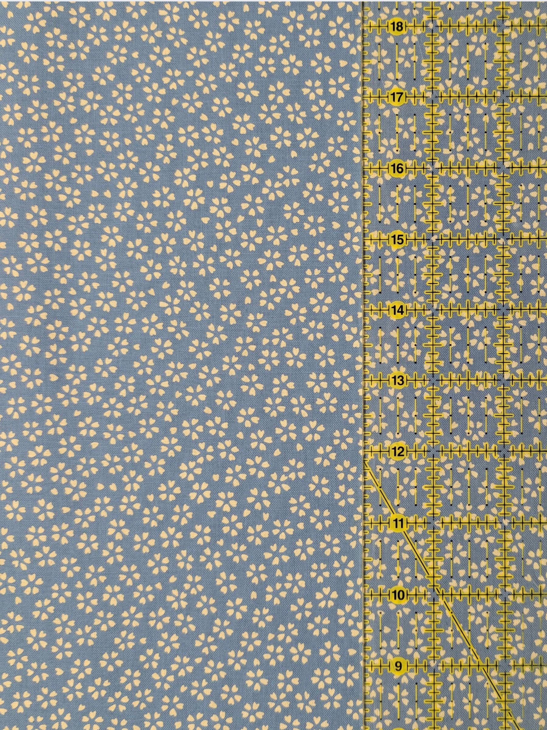 Sevenberry - Sakura Cherry Blossom Cotton Sheeting Fabric - Light Blue & Beige