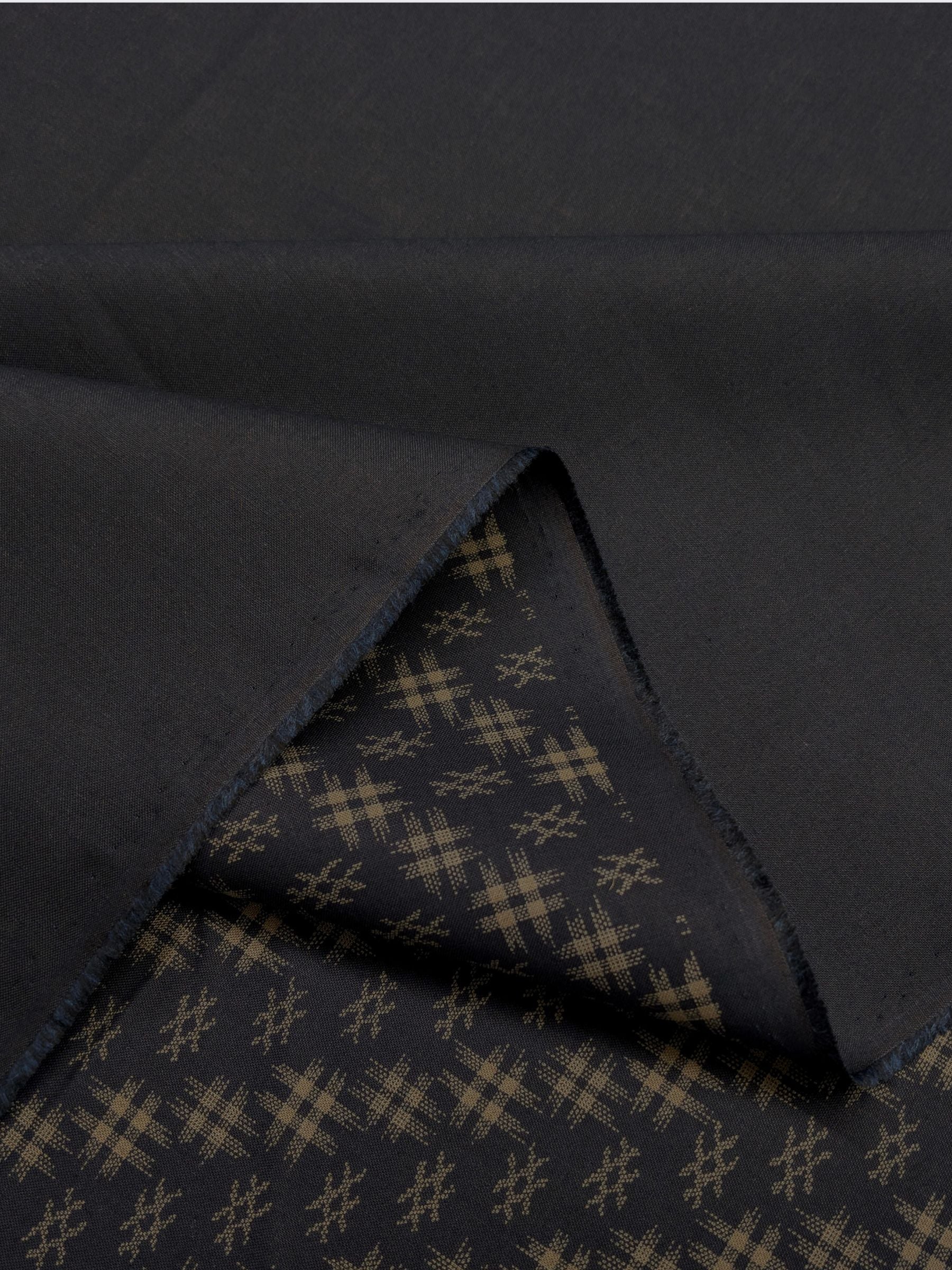 Sevenberry - Water Well (Hashtag Design) Cotton Sheeting Fabric - Navy & Gray