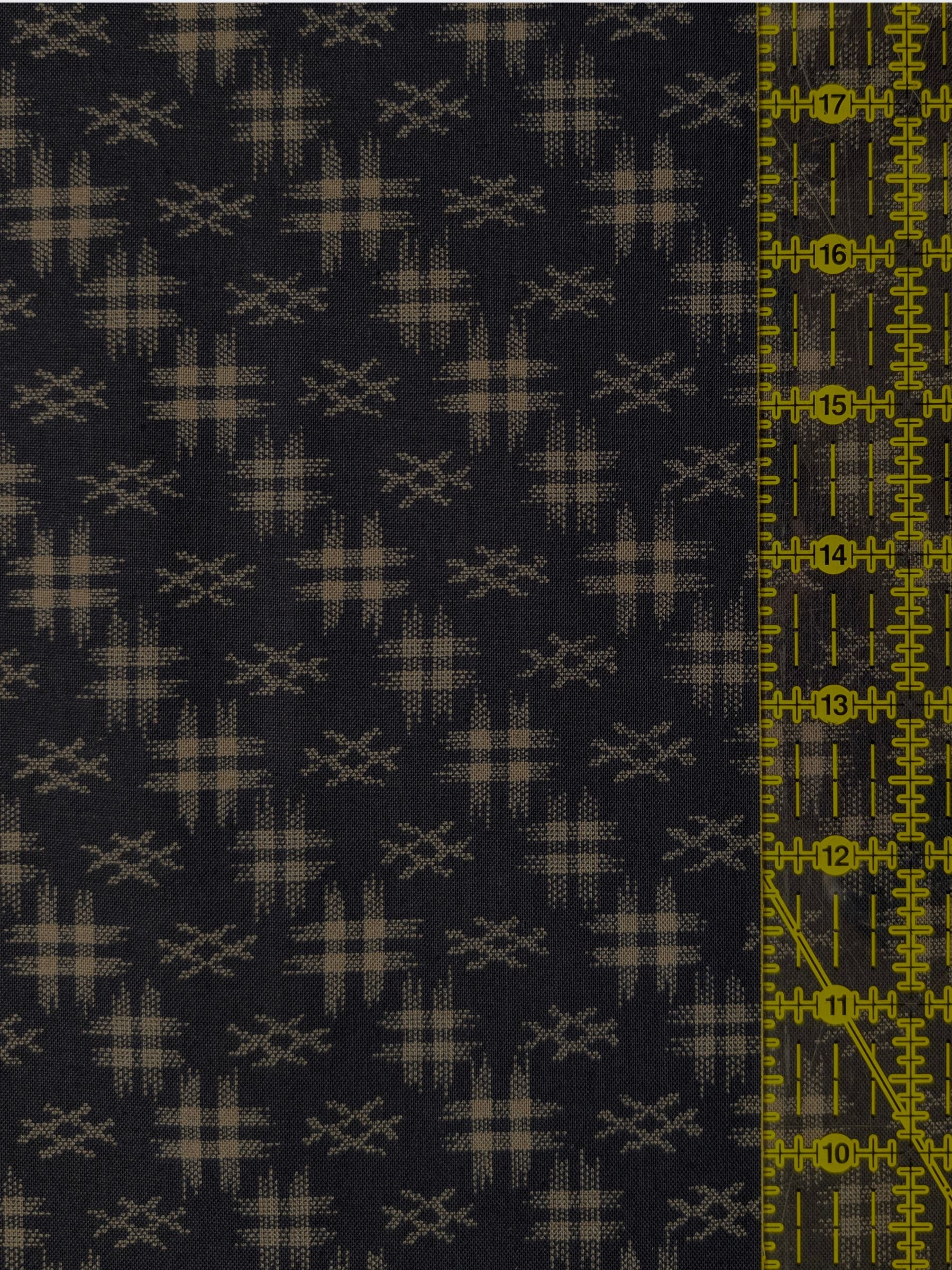 Sevenberry - Water Well (Hashtag Design) Cotton Sheeting Fabric - Navy & Gray