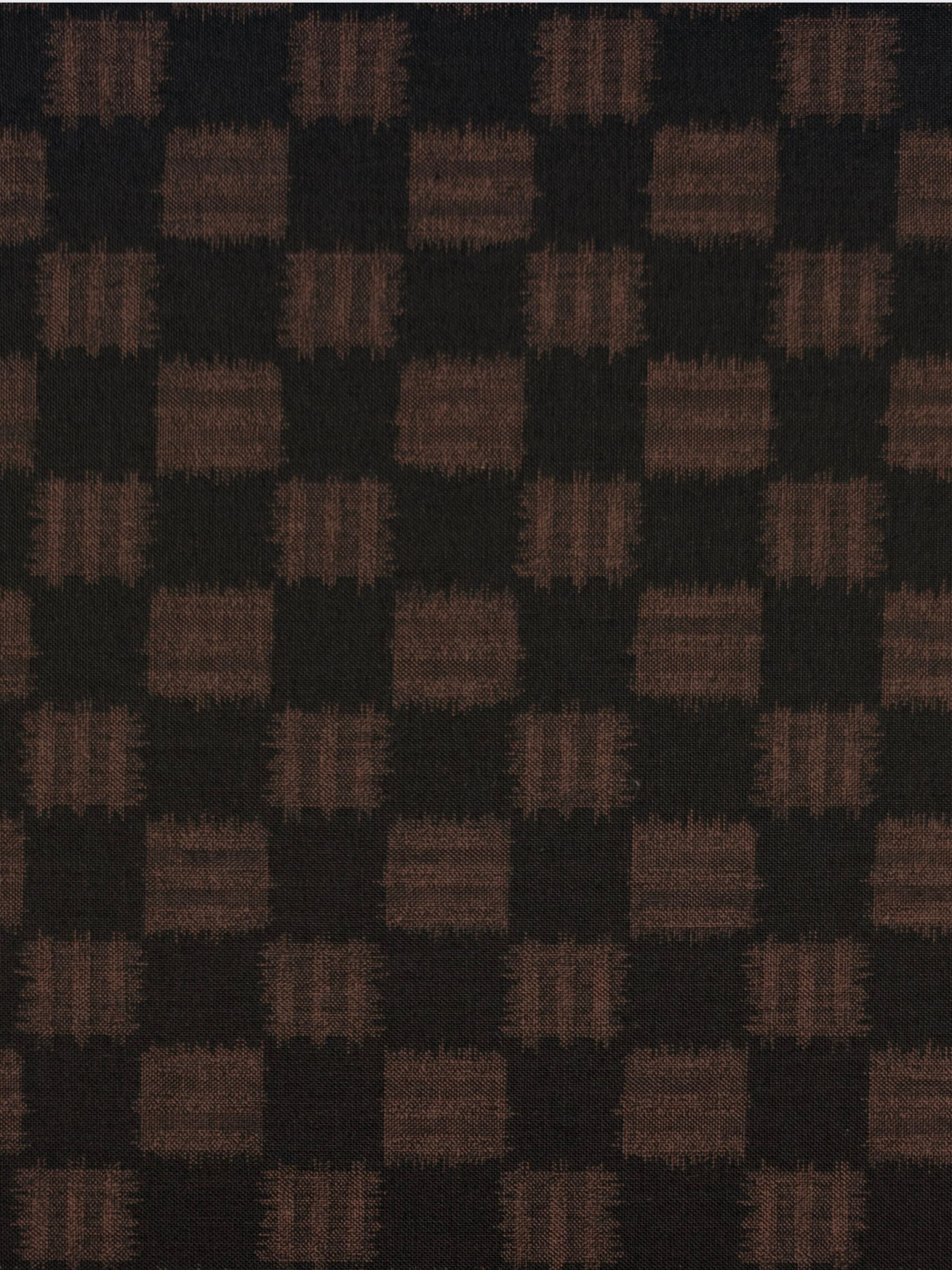 Sevenberry - Printed Ikat Squares Cotton Fabric - Black Brown