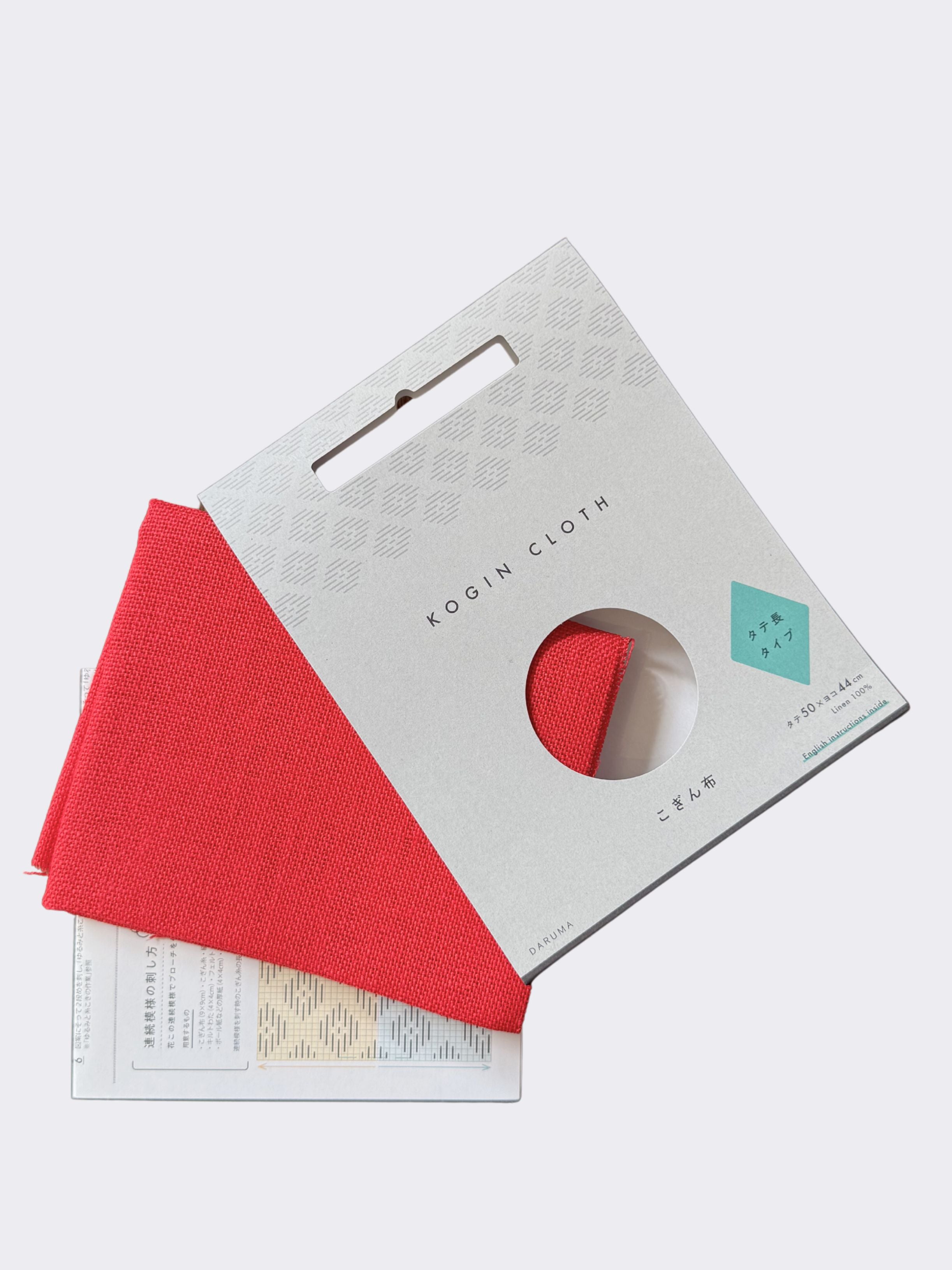 Daruma - Linen Kogin Cloth - Red