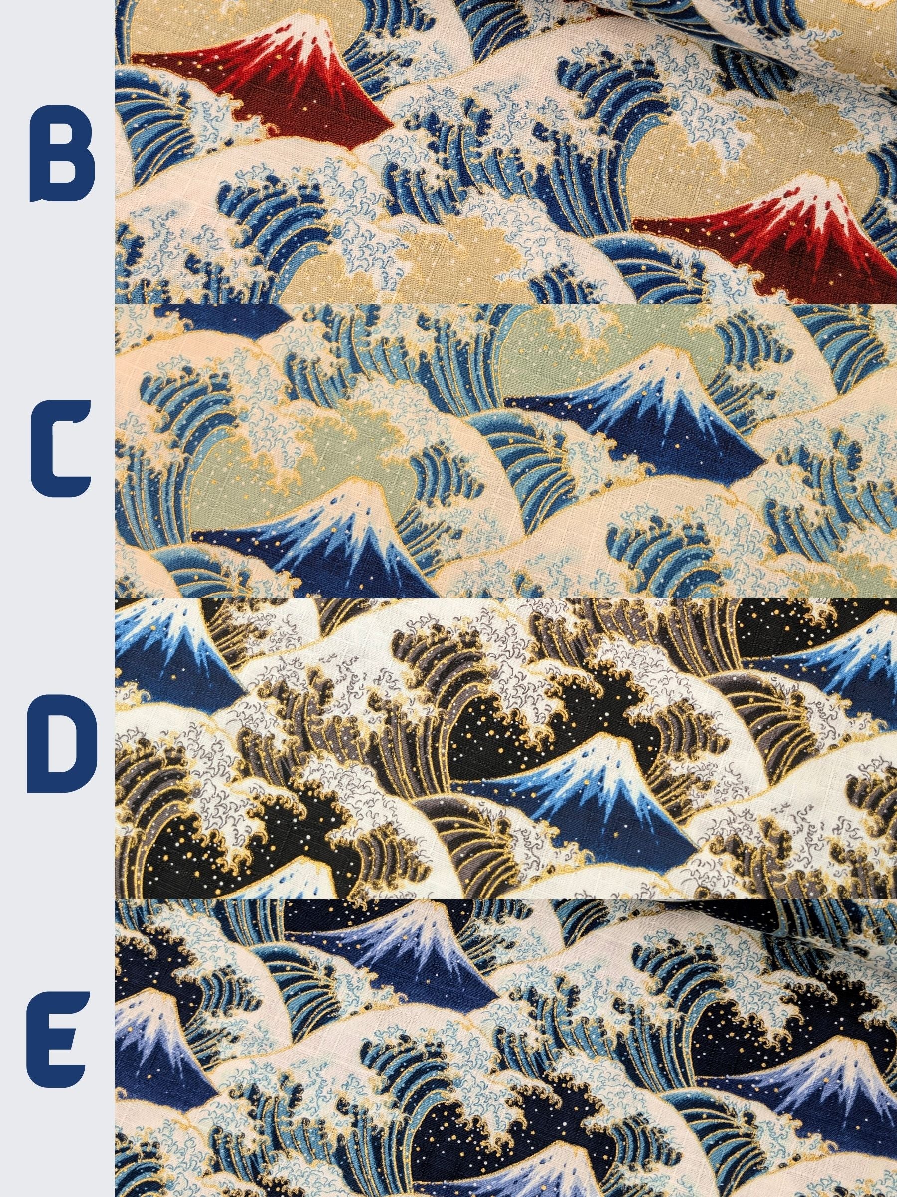 Cosmo - Golden Ocean Mountain Cotton Dobby Fabric - Blue & Green