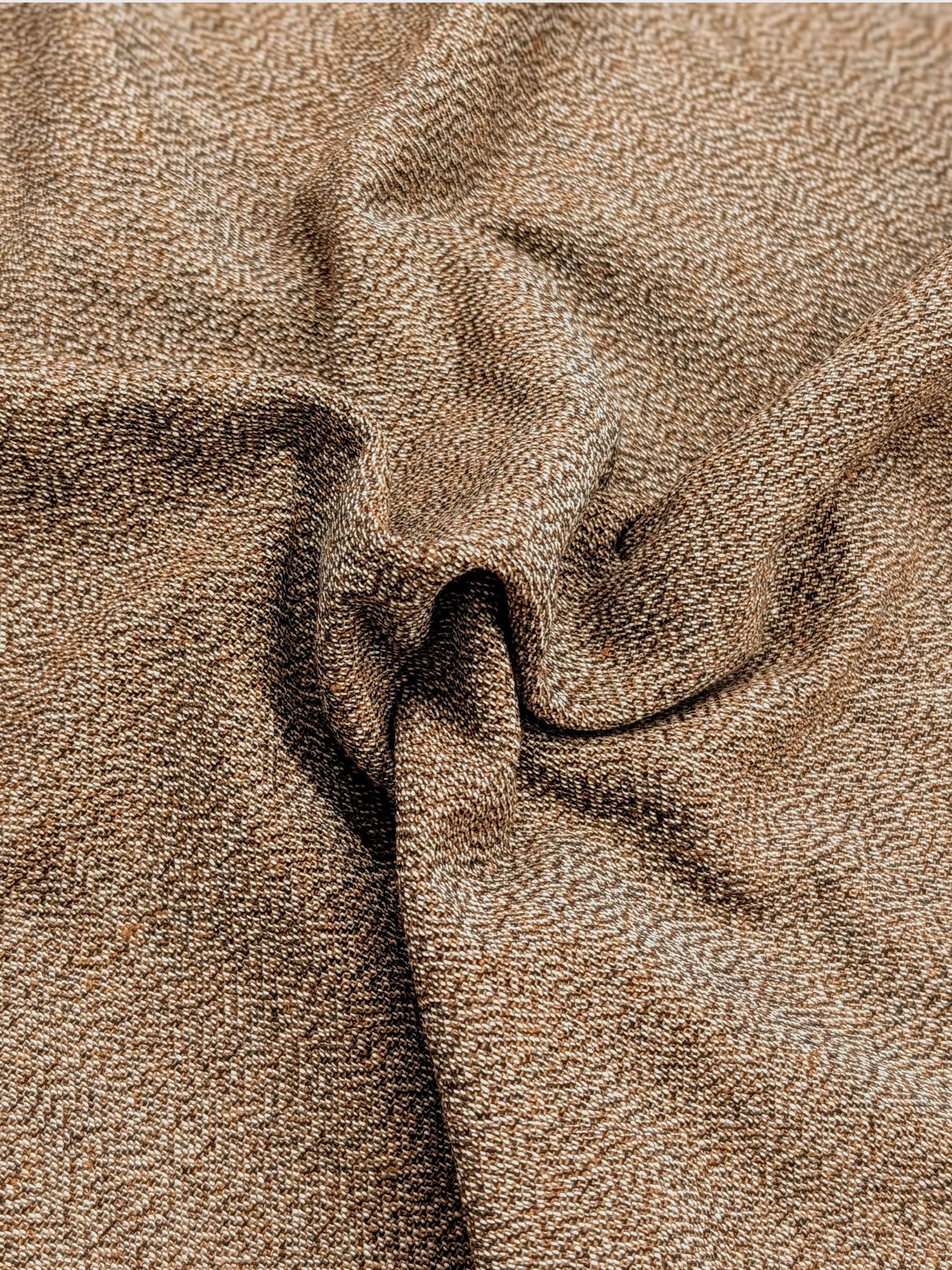 Cosmo - Heathered Yarn Dyed Cotton Fabric - Medium Brown