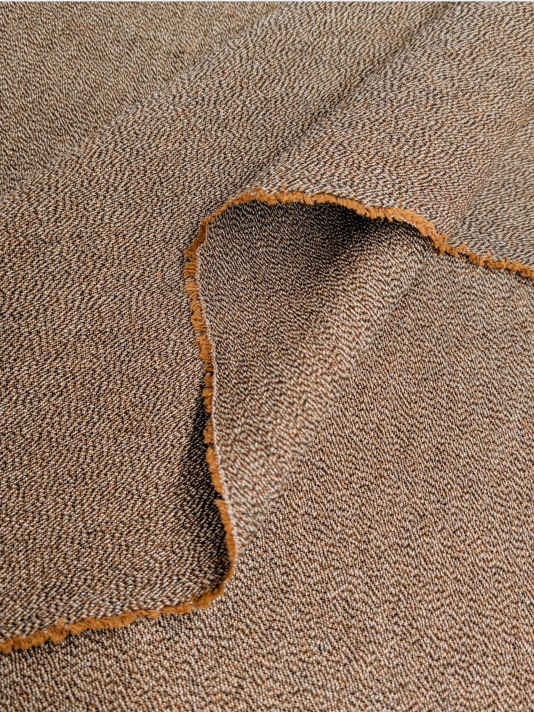 Cosmo - Heathered Yarn Dyed Cotton Fabric - Medium Brown