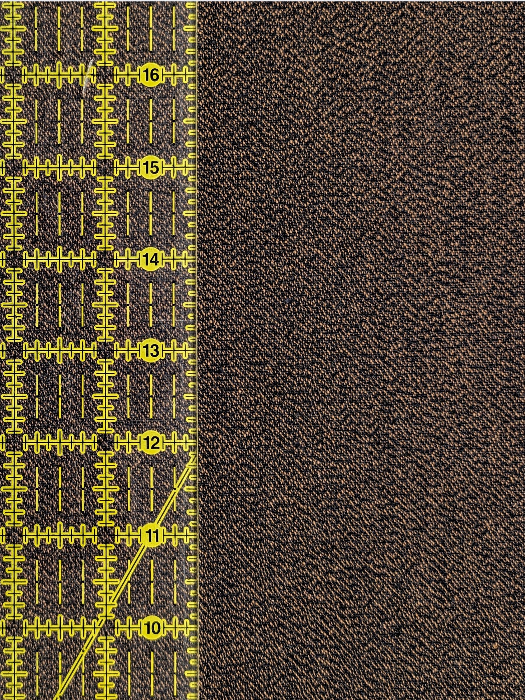 Cosmo - Heathered Yarn Dyed Cotton Fabric - Dark Brown