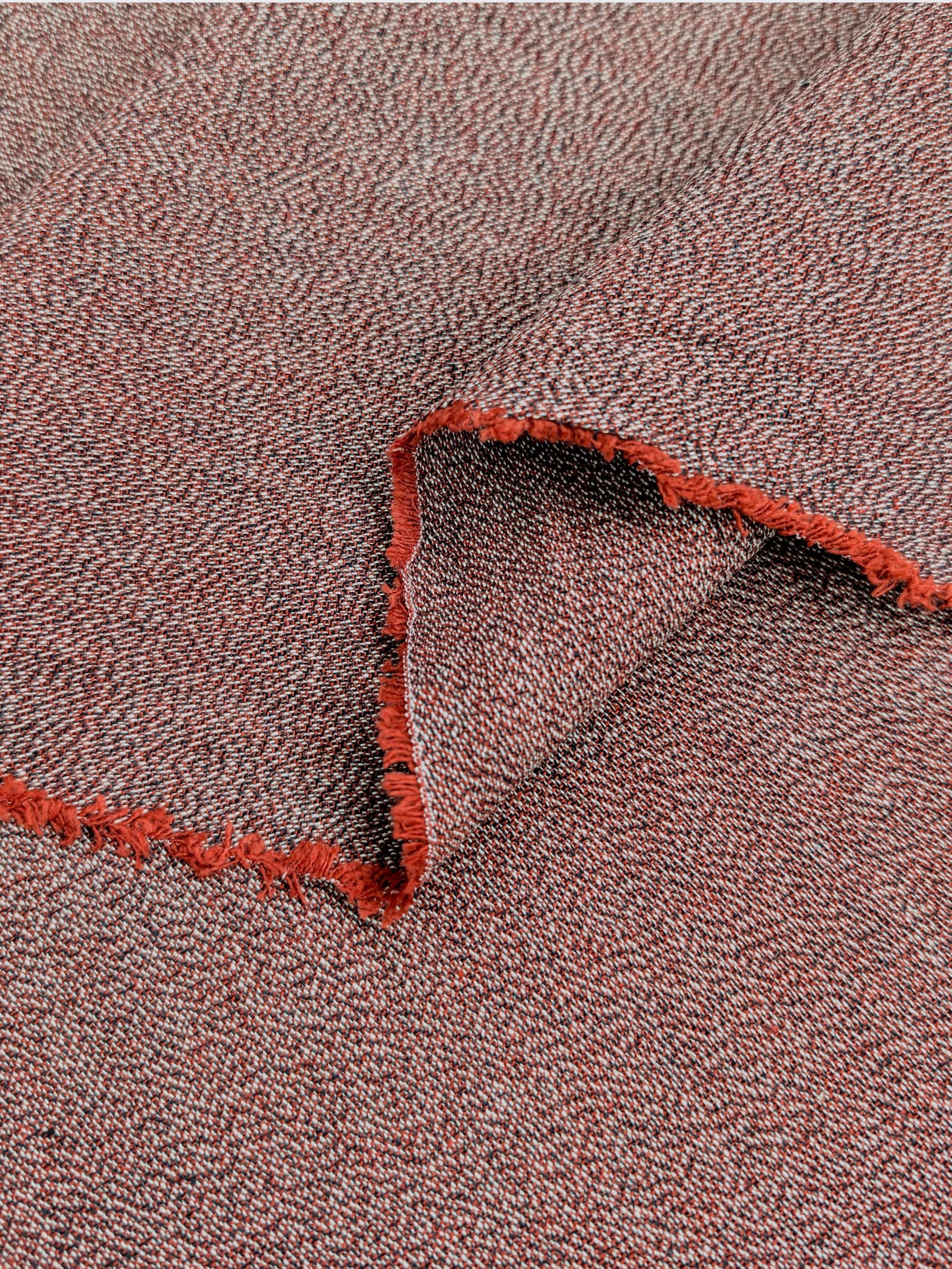 Cosmo - Heathered Yarn Dyed Cotton Fabric - Red