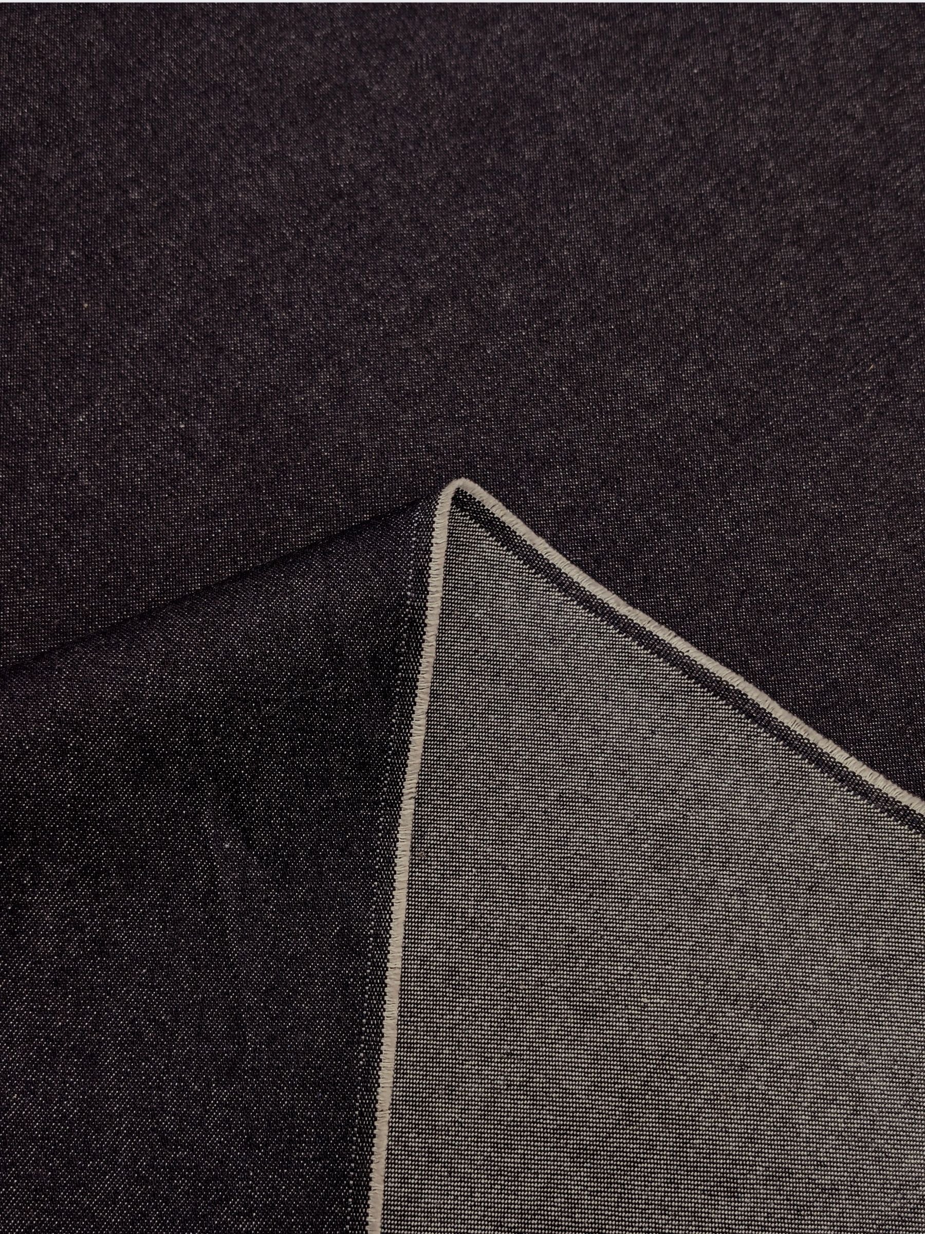 Kaihara Denim - Non-Stretch Japanese Cotton Twill Denim Fabric - 12 oz Black