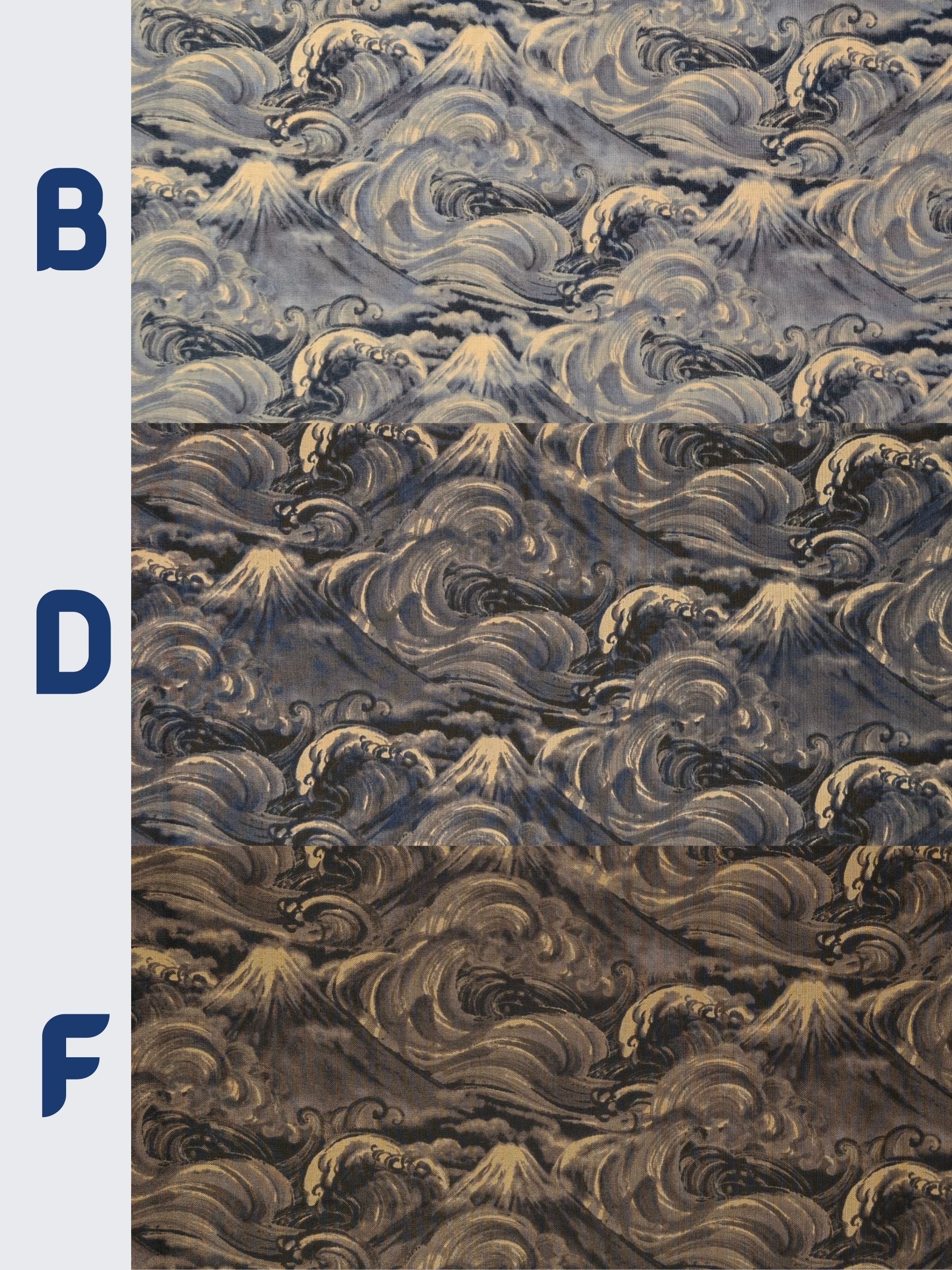 QuiltGate - Cloudy Brushed Ocean Mountains Cotton Sheeting Fabric - Medium Blue