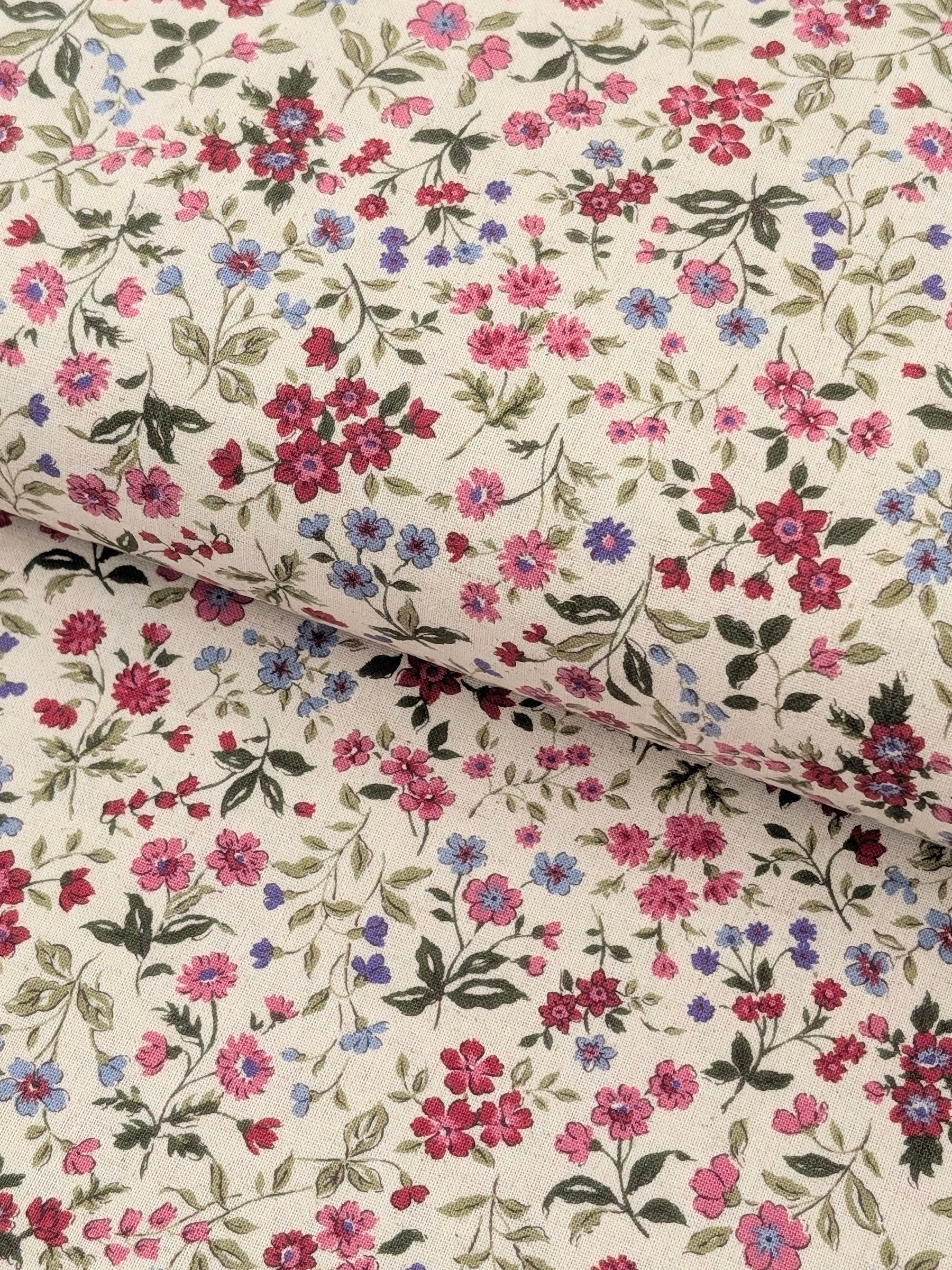 Kobayashi - Small Meadow Flowers Cotton Linen Sheeting Fabric