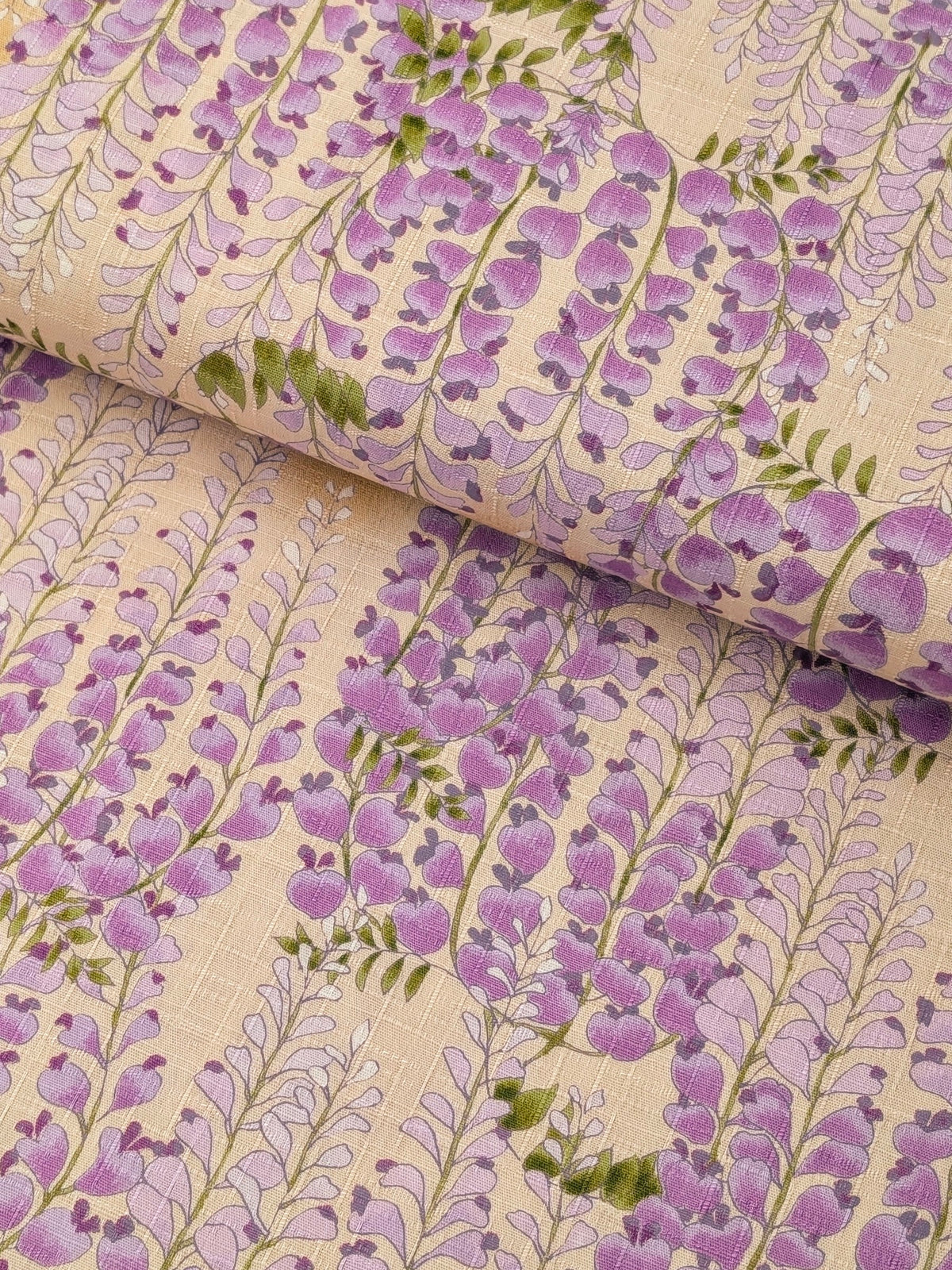 Kobayashi - Hanging Wisteria Cotton Dobby Fabric - Beige