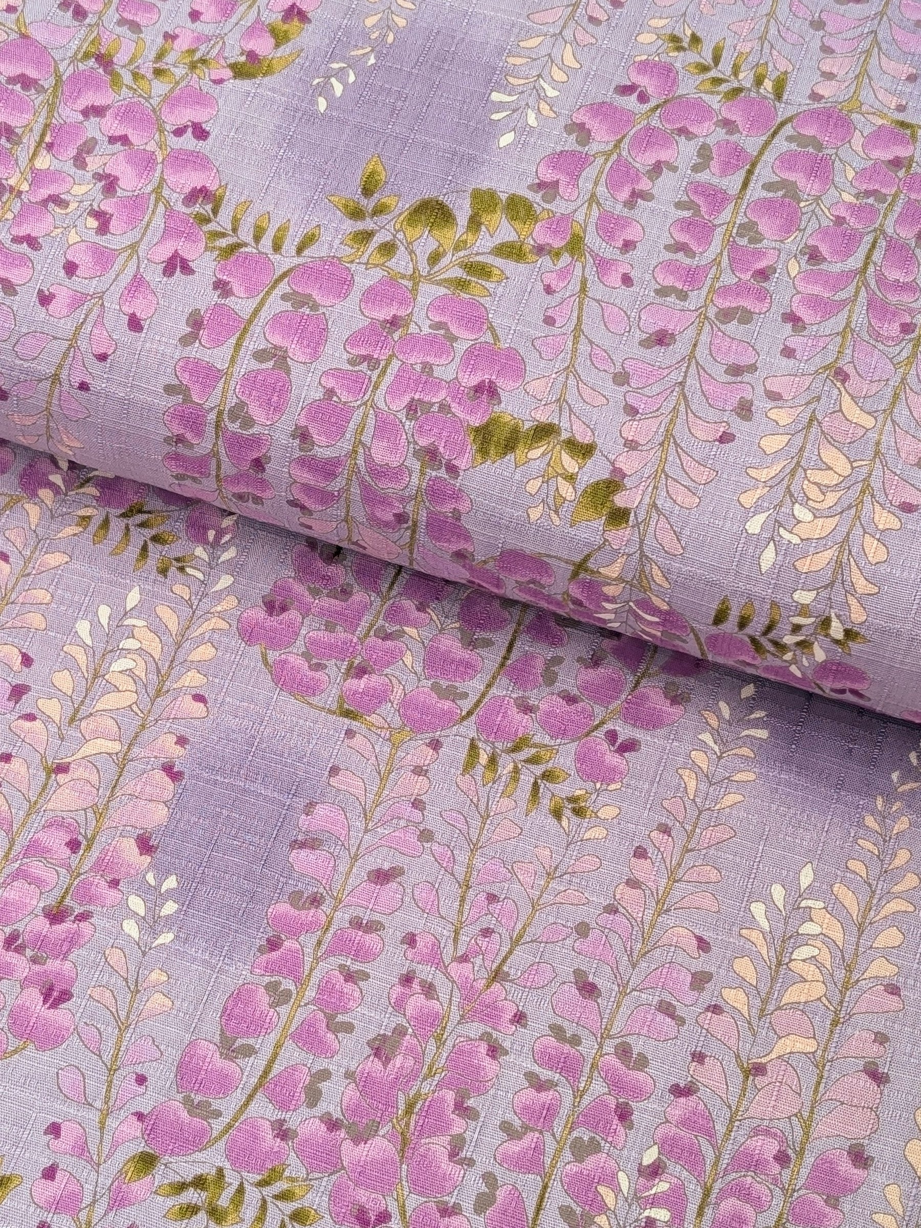 Kobayashi - Hanging Wisteria Cotton Dobby Fabric - Purple