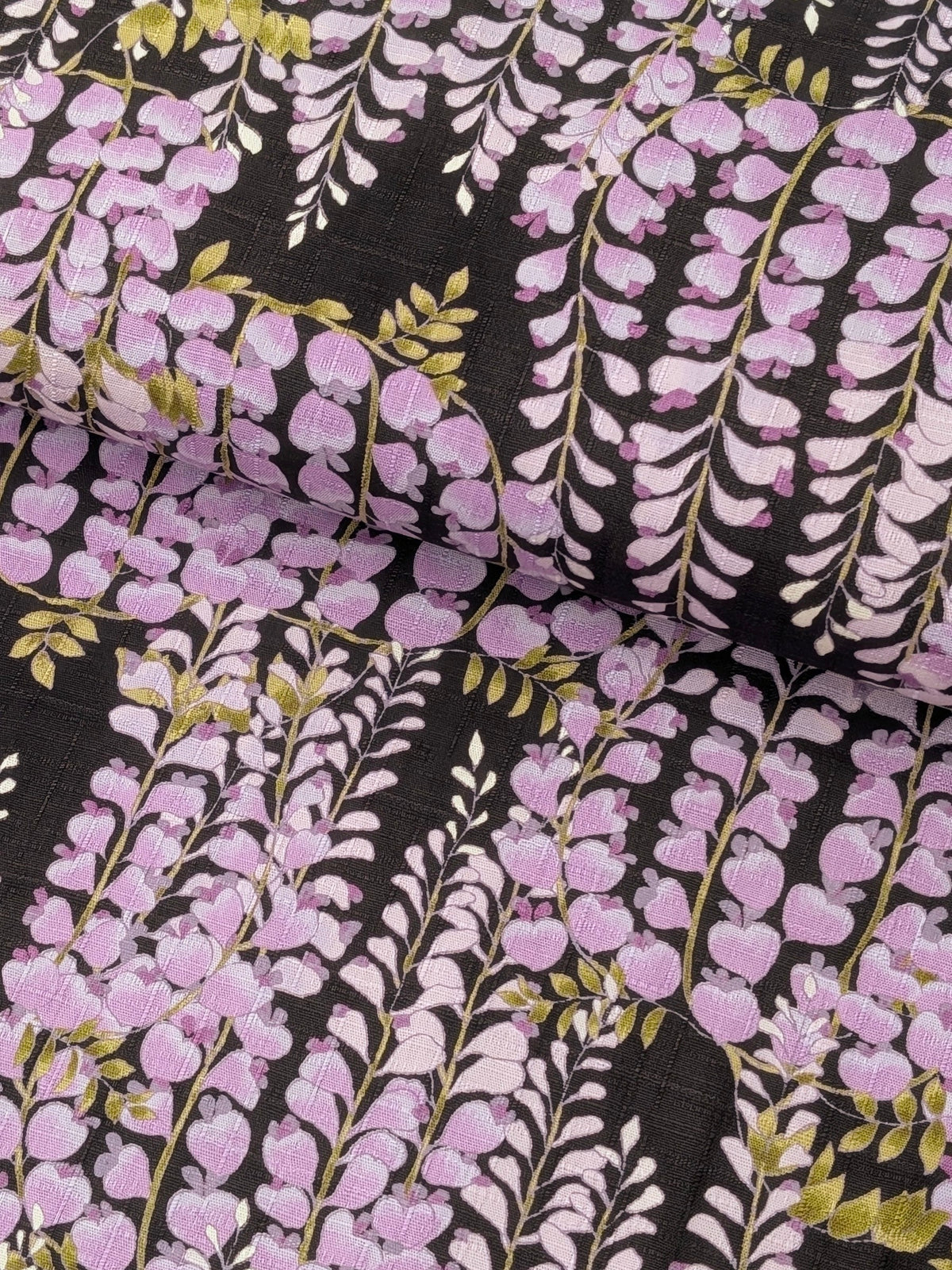 Kobayashi - Hanging Wisteria Cotton Dobby Fabric - Black