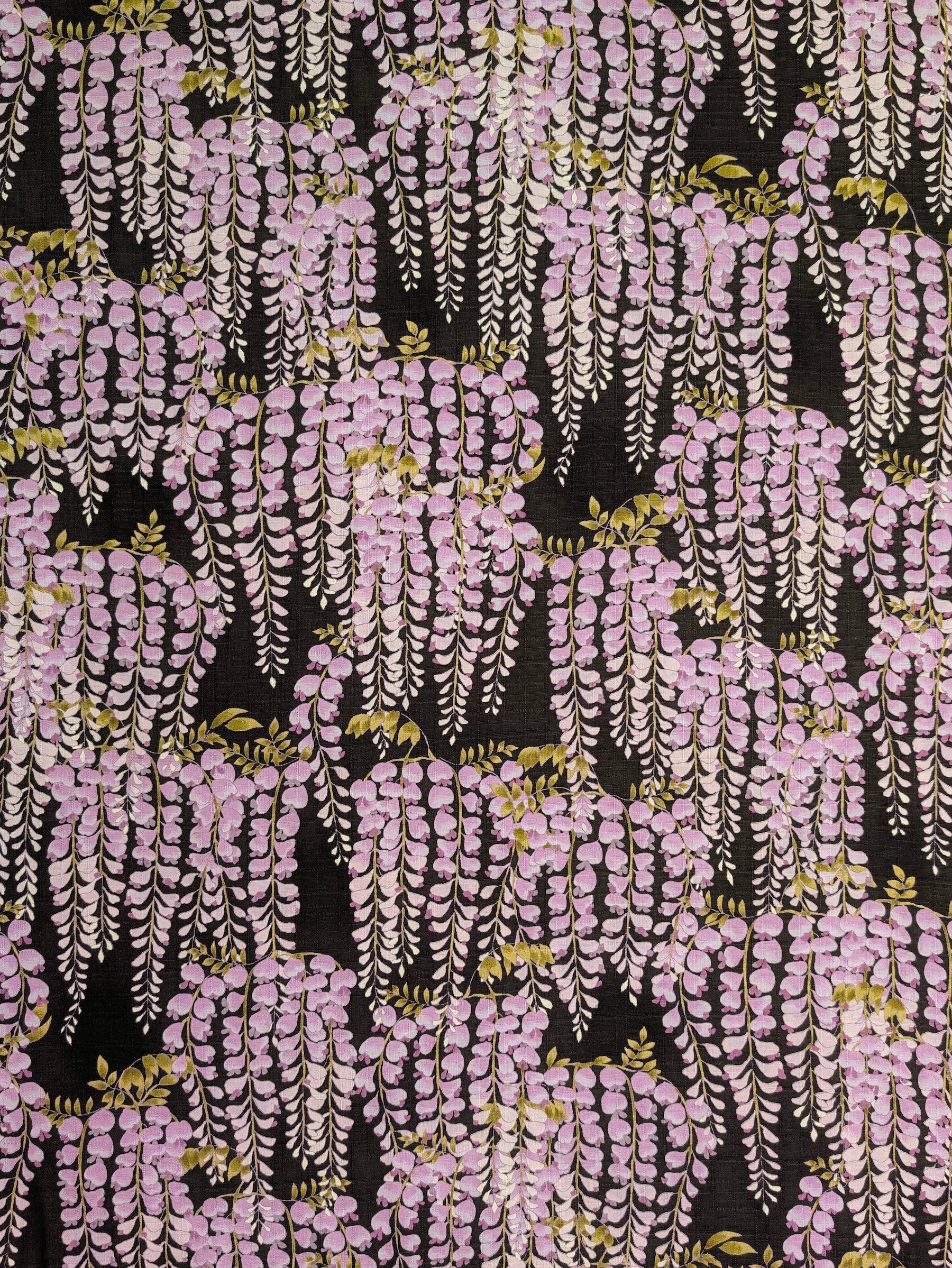 Kobayashi - Hanging Wisteria Cotton Dobby Fabric - Black