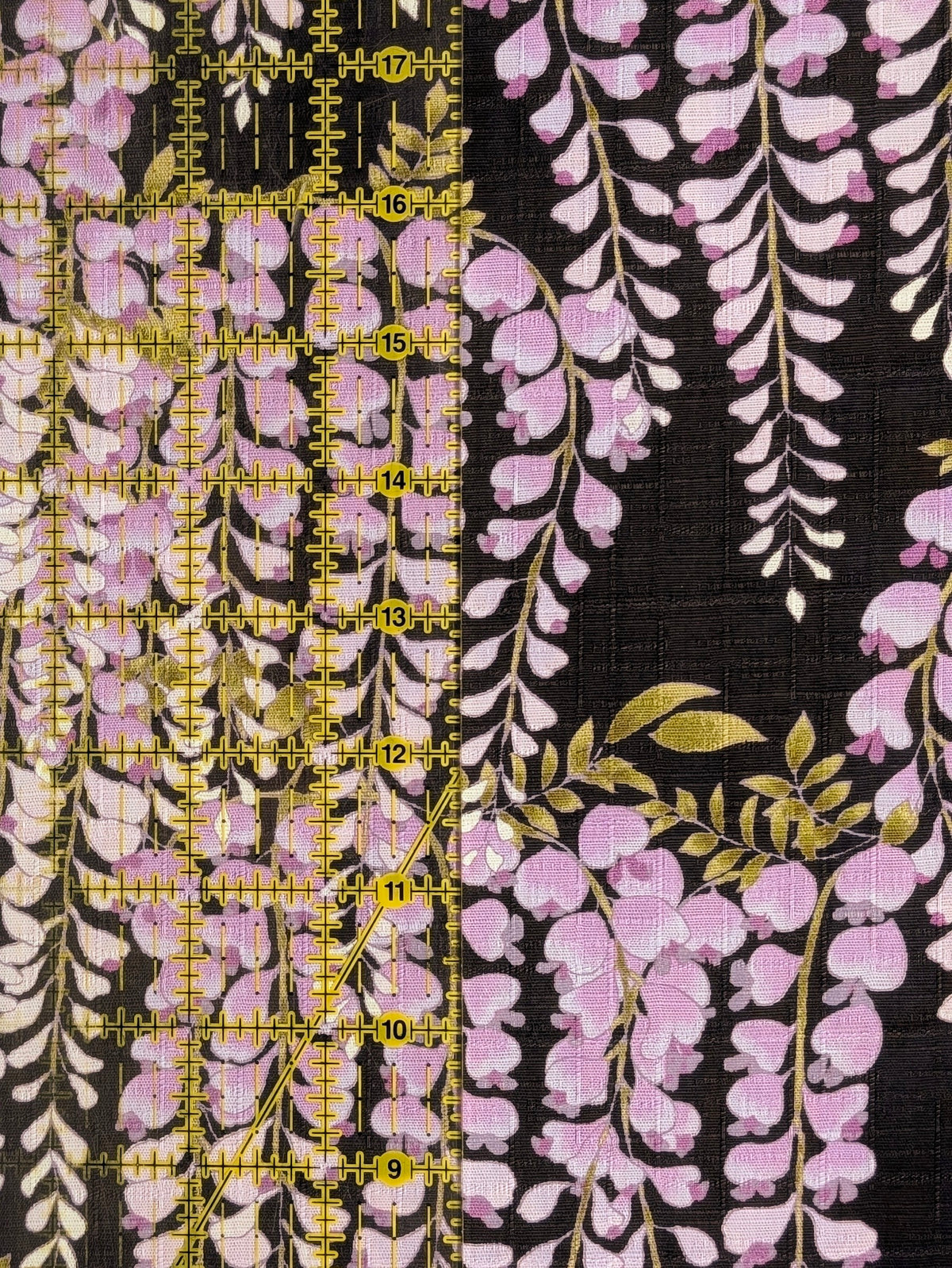 Kobayashi - Hanging Wisteria Cotton Dobby Fabric - Black