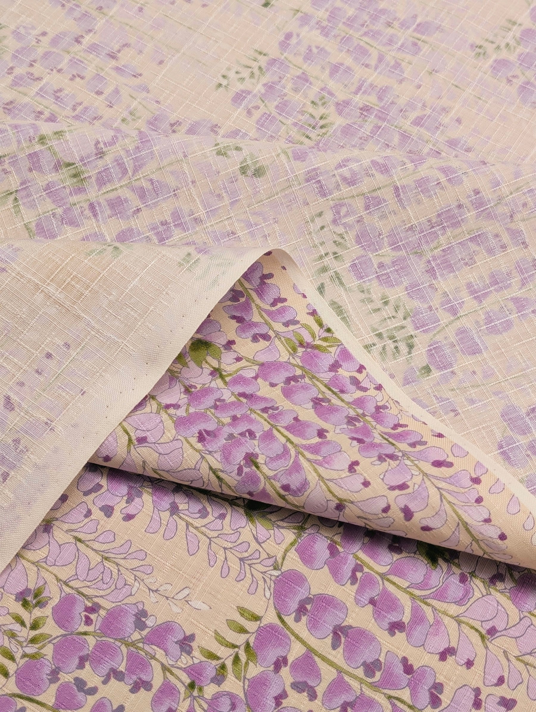 Kobayashi - Hanging Wisteria Cotton Dobby Fabric - Beige