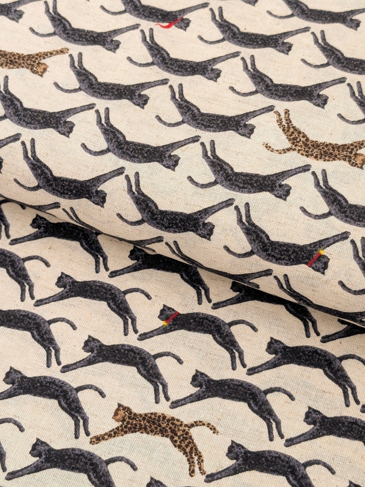 Kobayashi - Leaping Cats Cotton Sheeting Fabric