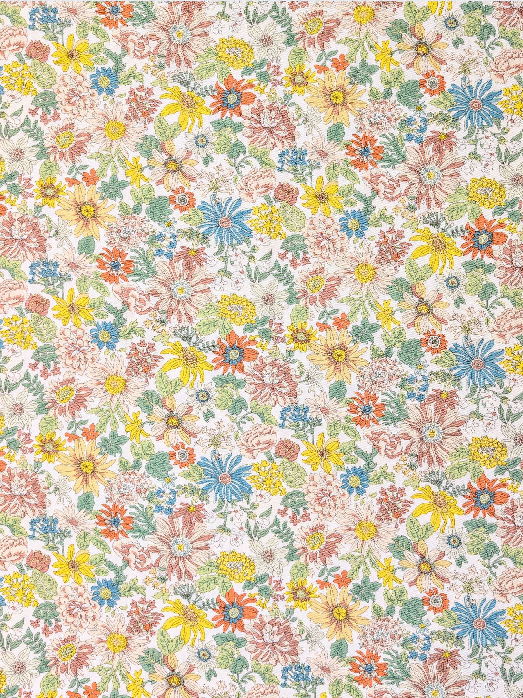 Kobayashi - Colorful Floral Cotton Twill Fabric - Green