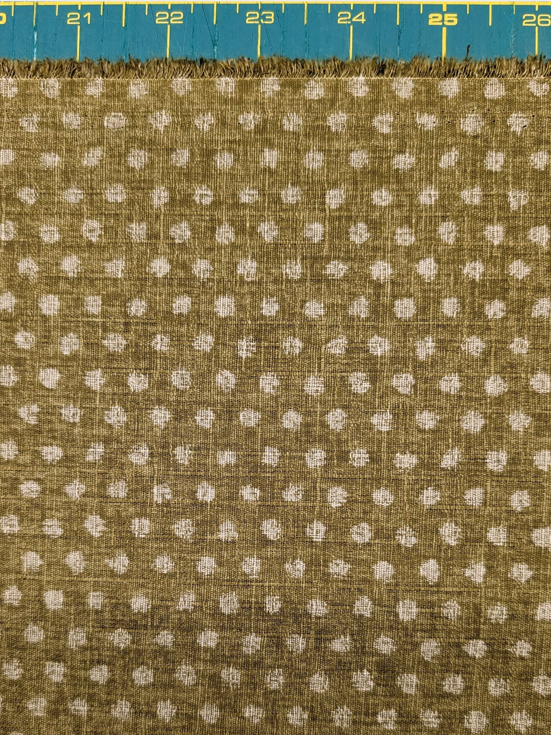 Morikiku - Small Dots Cotton Dobby Fabric - Light Green