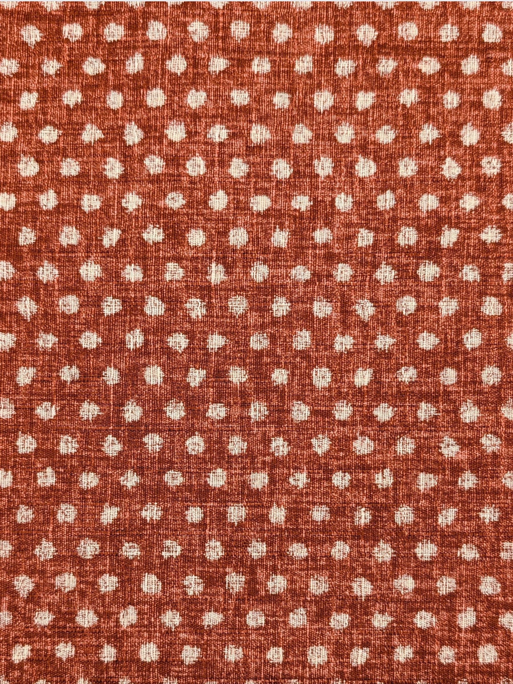 Morikiku - Small Dots Cotton Dobby Fabric - Coral