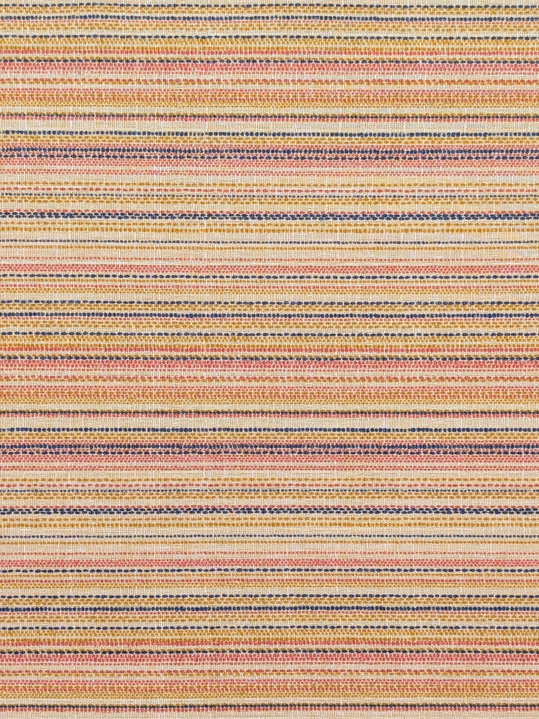Morikiku - Textured Stripe Cotton Dobby Fabric - Beige