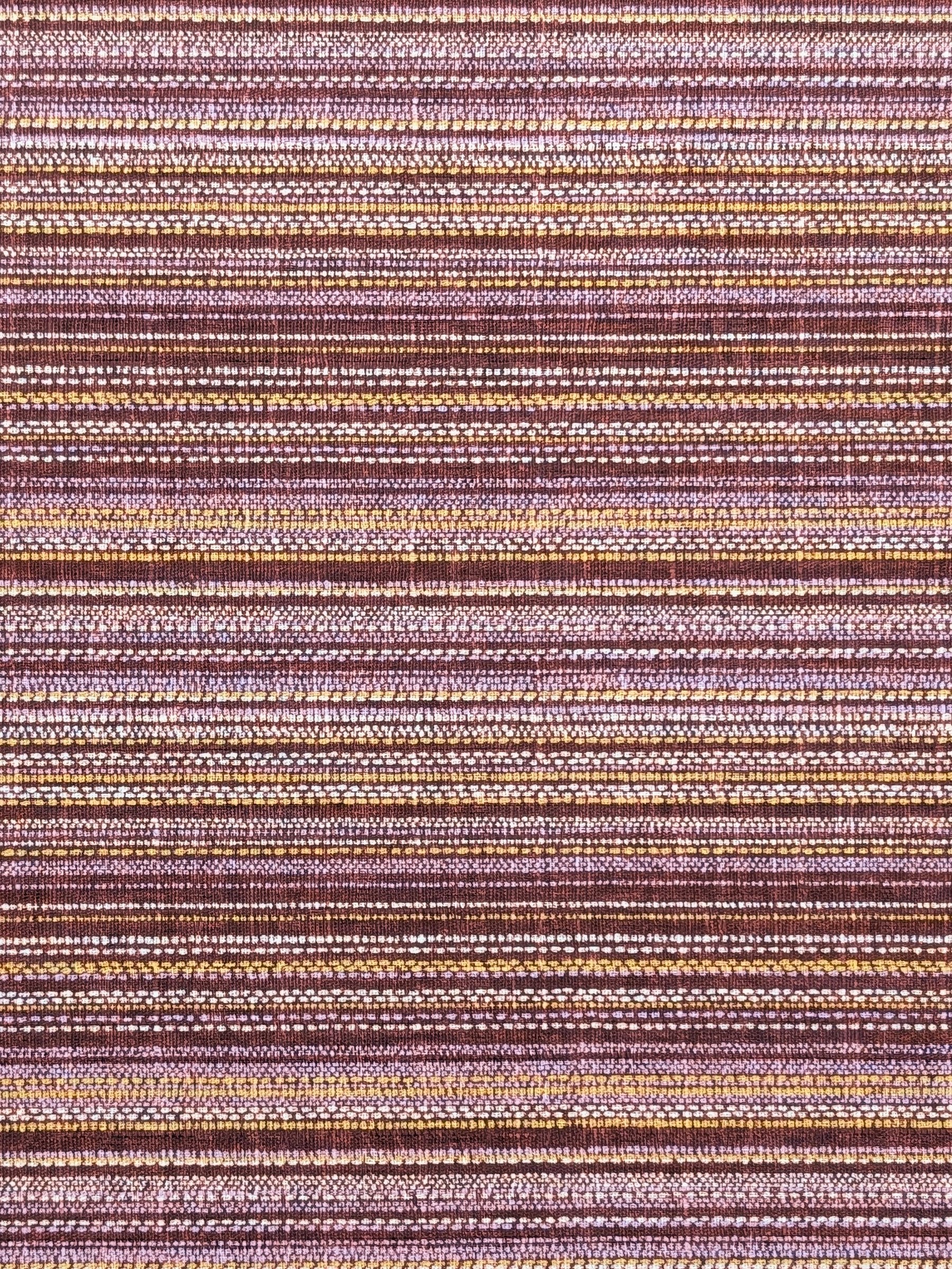 Morikiku - Textured Stripe Cotton Dobby Fabric - Purple