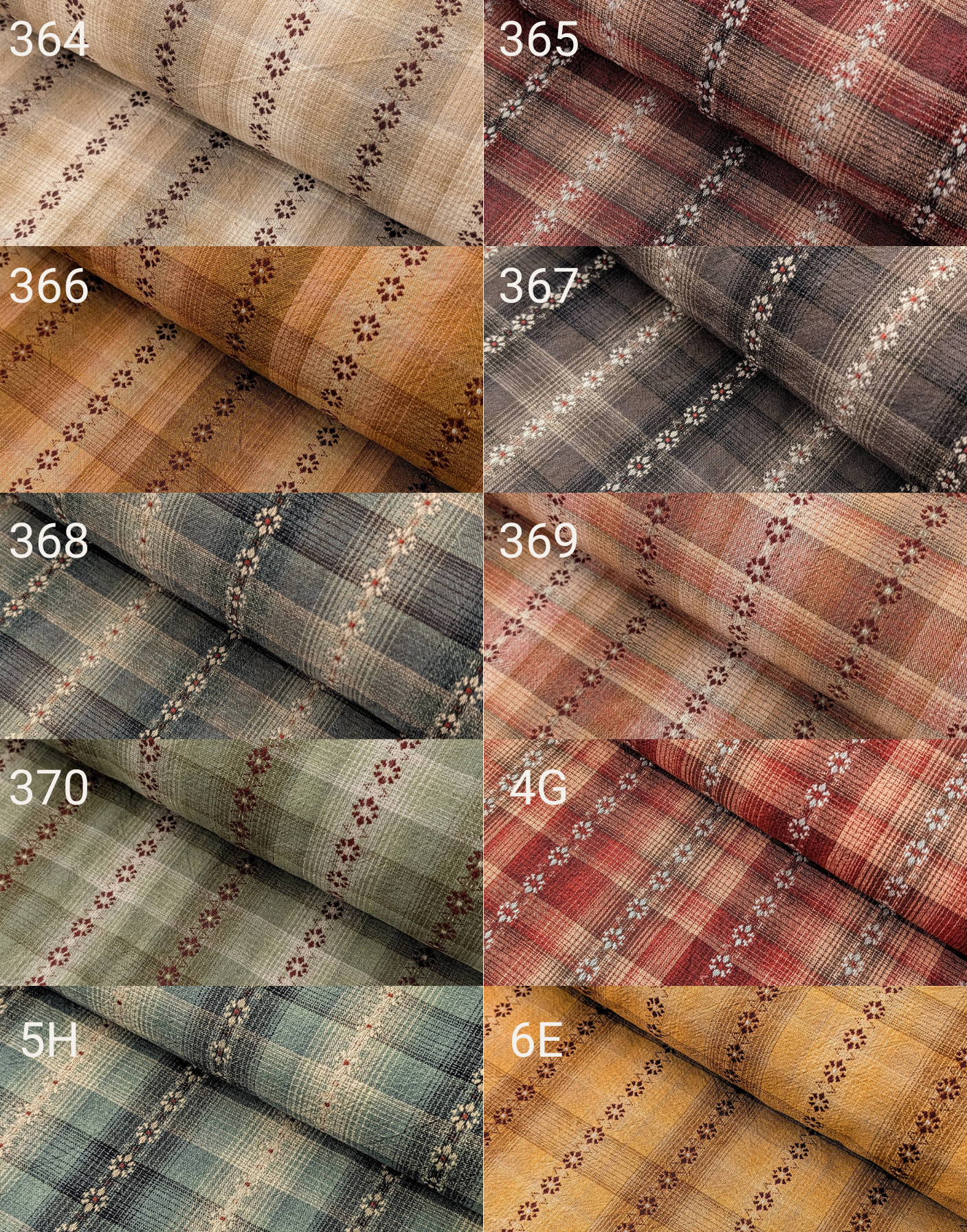 MYD - Daisy Chain Glen Check Plaid Yarn Dyed Cotton Fabric - Burgundy and Gray