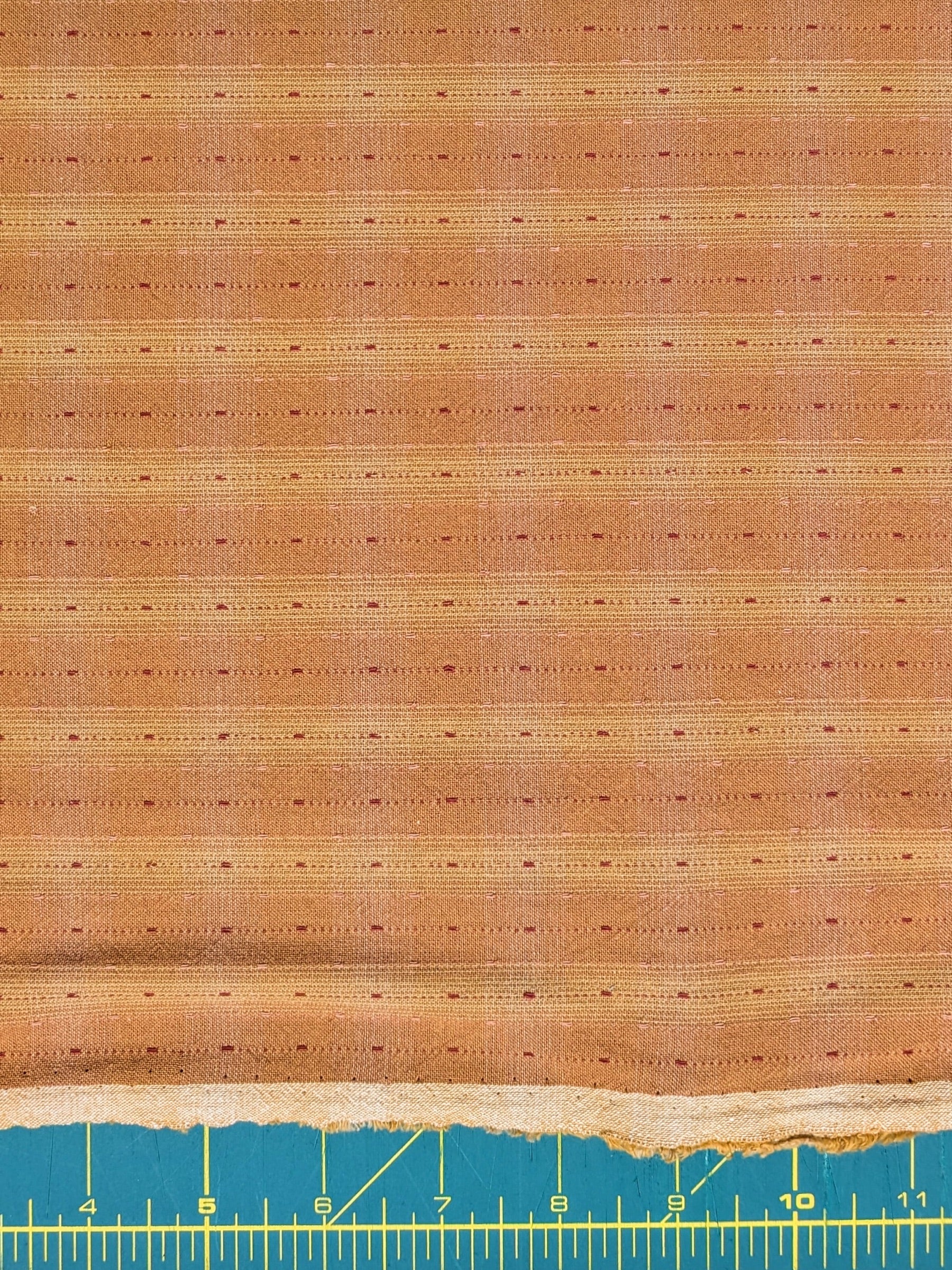MYD - Dotted Texture Cotton Gingham Plaid Yarn Dyed Fabric - Orange and Yellow